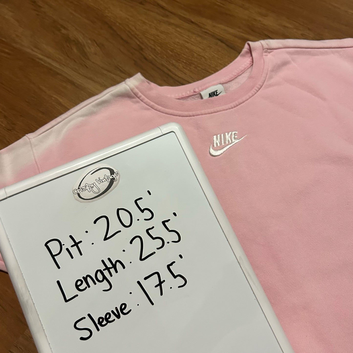 (Woman XL) Nike Sportswear Center Logo Pink Pullover Crewneck