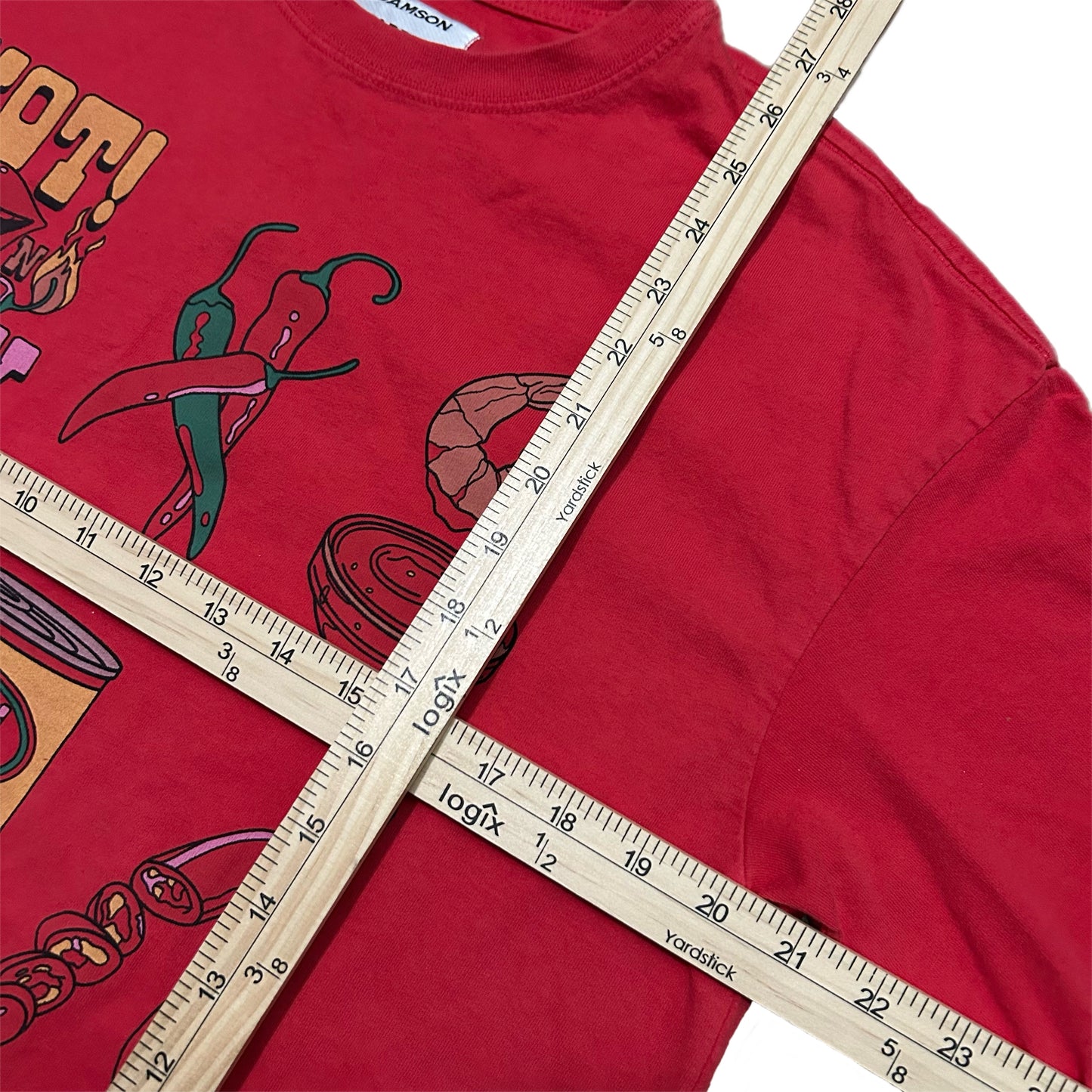 (M) Damson Madder Hot & Spicy Peppers Red T-Shirt