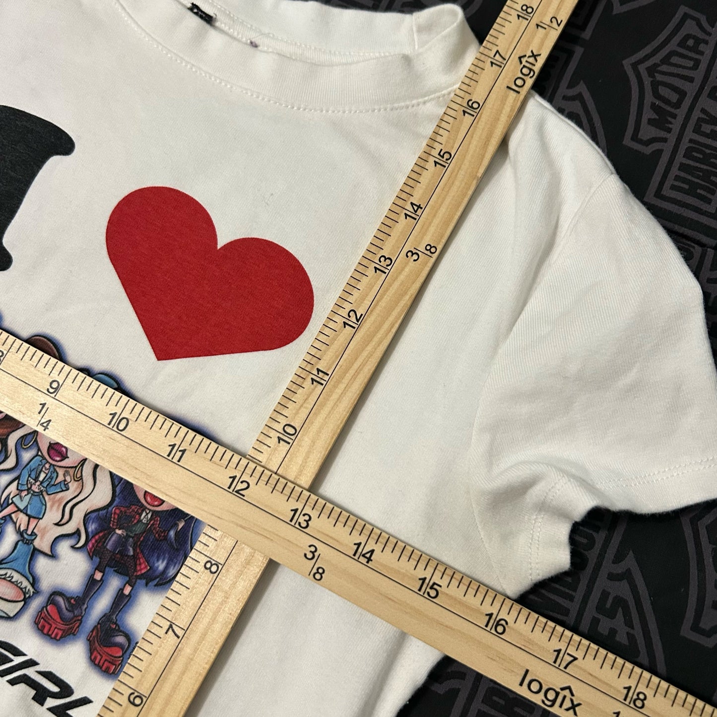 (Women S/M) Vintage Bratz Girlz I Heart Crew Lineup White Crop T-Shirt