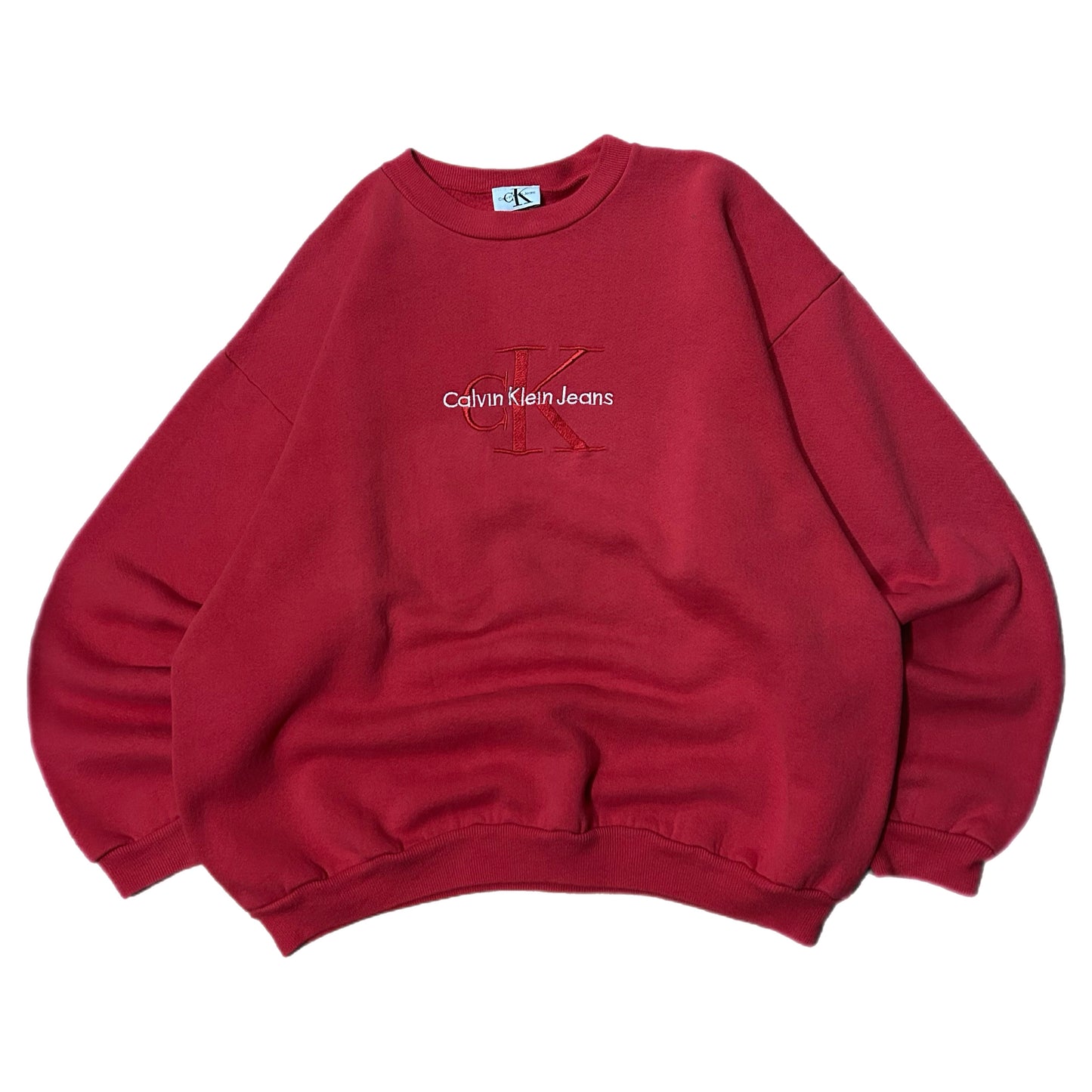 (XL) Vintage Bootleg Calvin Klein Jeans Red Crewneck