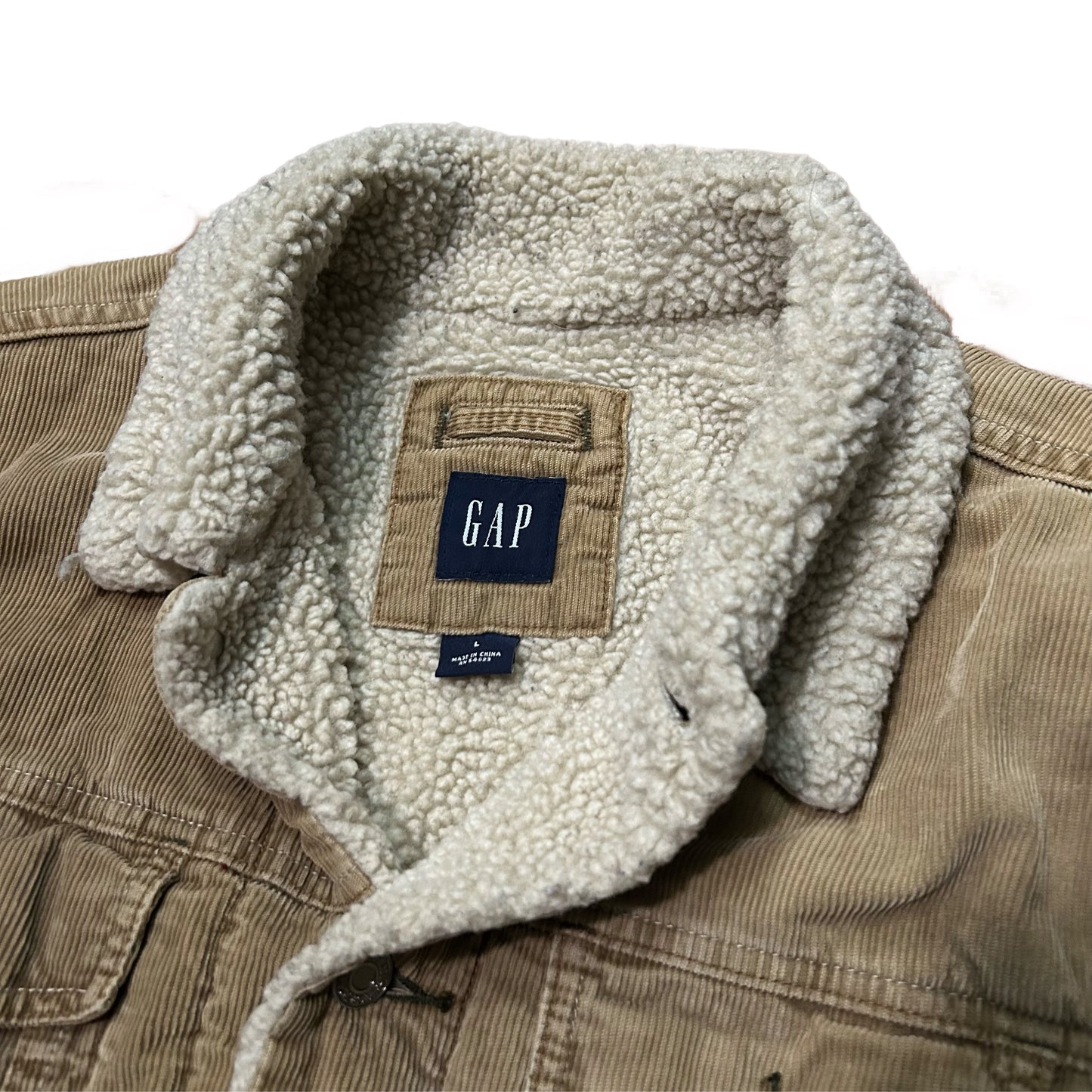 (L) Y2K GAP Corduroy Sherpa Denim Jacket