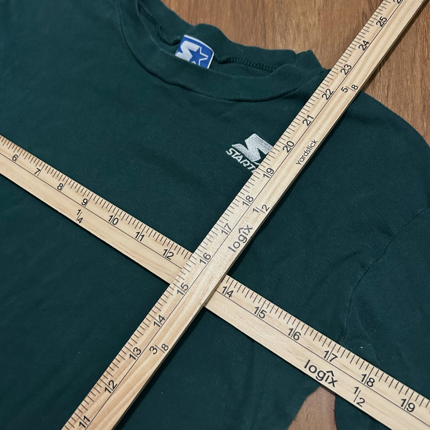 (Women XL) Vintage 90s Starter Embroidered Green Long-sleeve T-Shirt