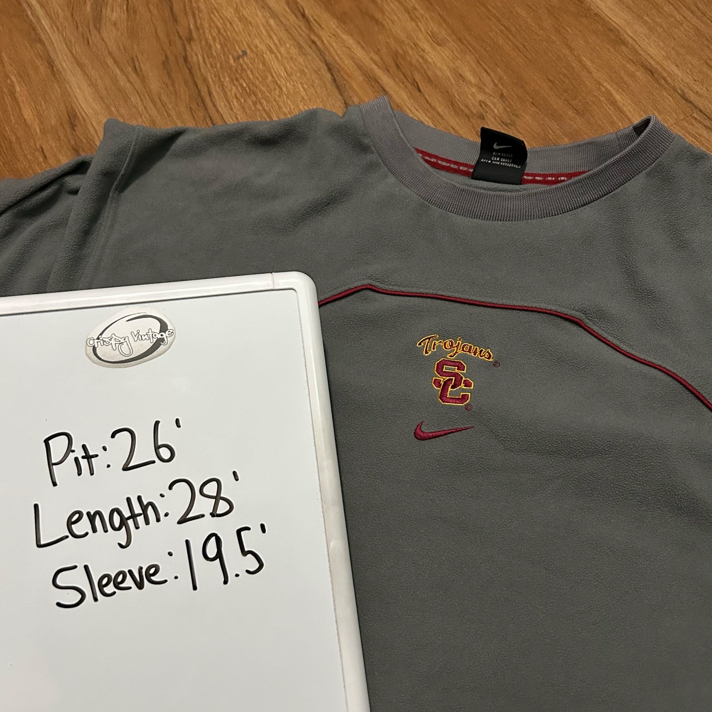 (XL) Vintage Y2K Nike USC Trojans Center Swoosh Fleece Longsleeve Pullover