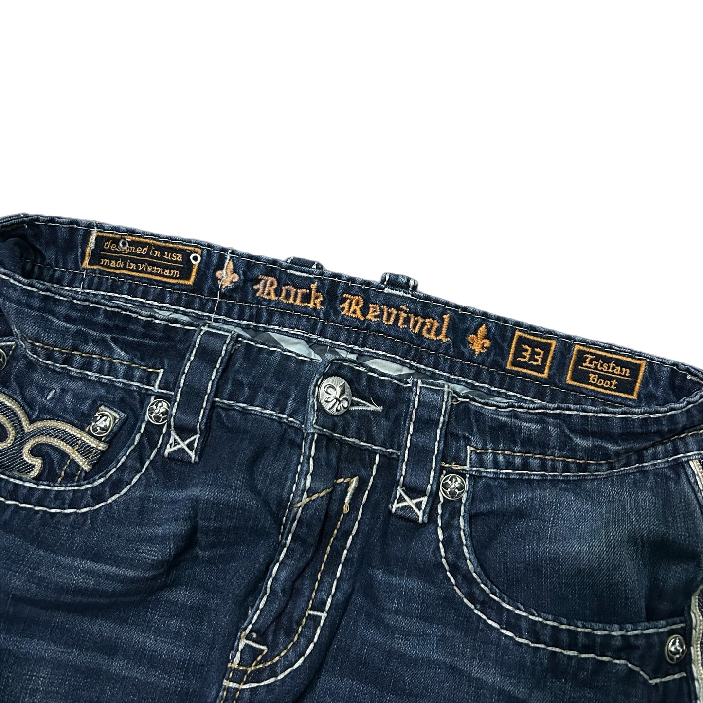 (33) Vintage Rock Revival Tristan Boot Cut Jeans
