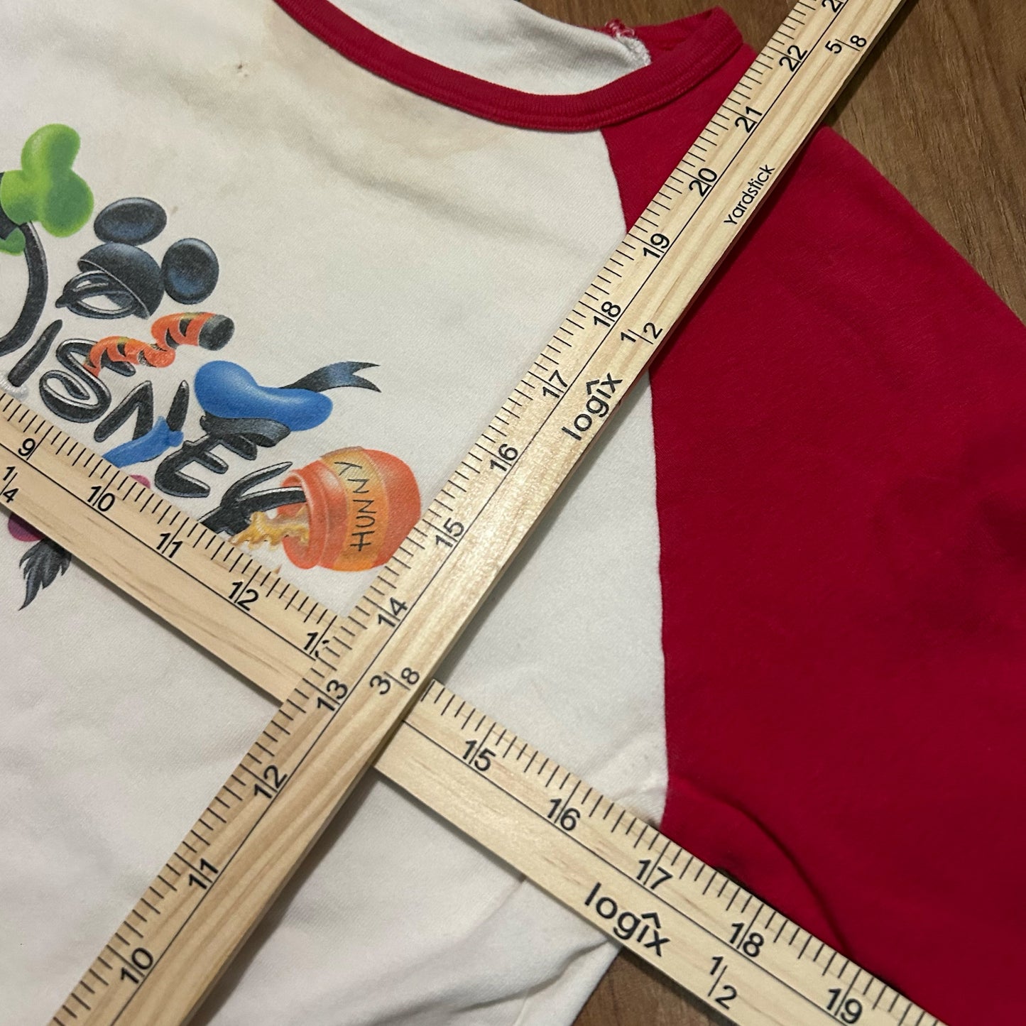 (Womens XL) Vintage Y2K Disneyland Baseball White Red T-Shirt