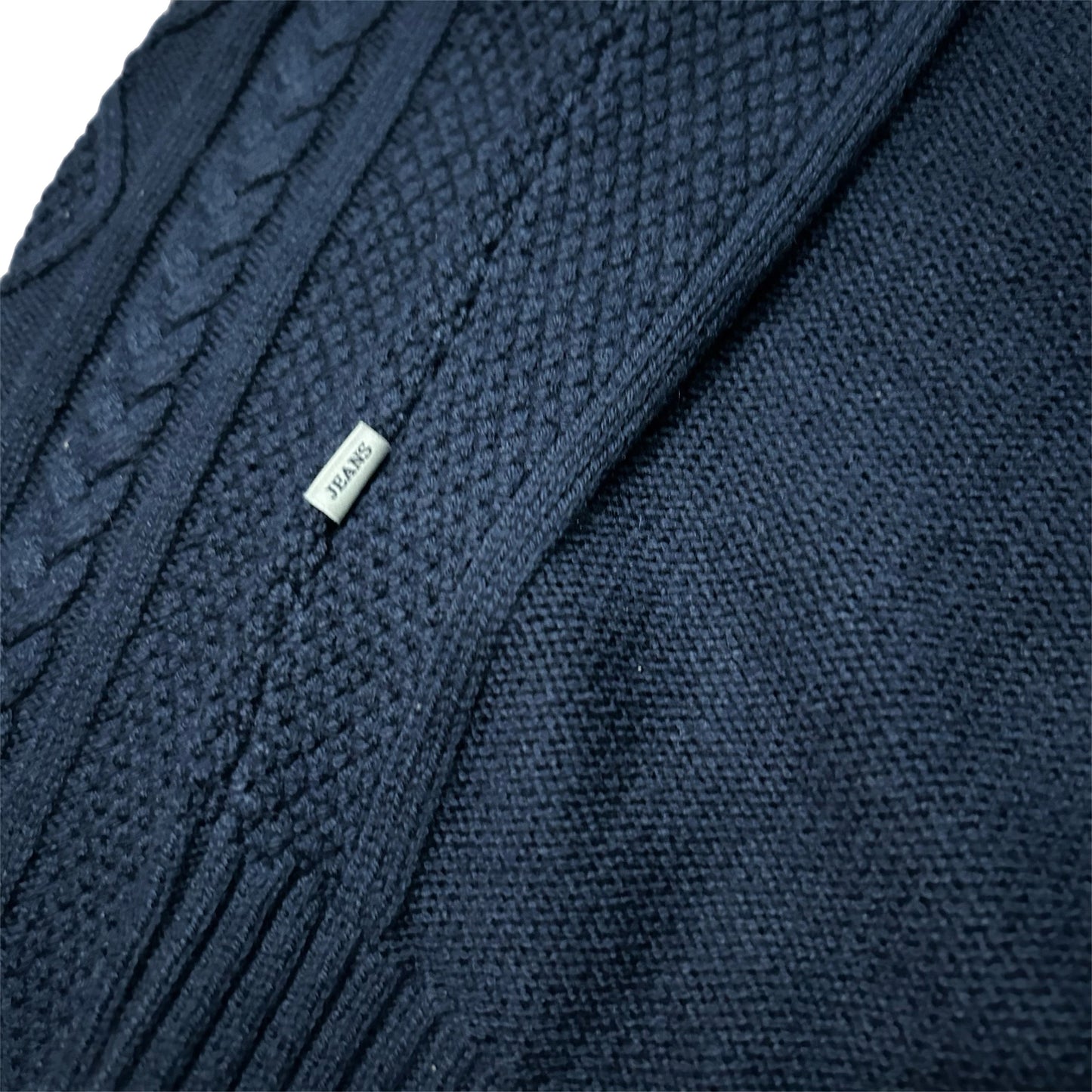 (M) Women’s Guess Jeans Cable Knit Navy Sweater
