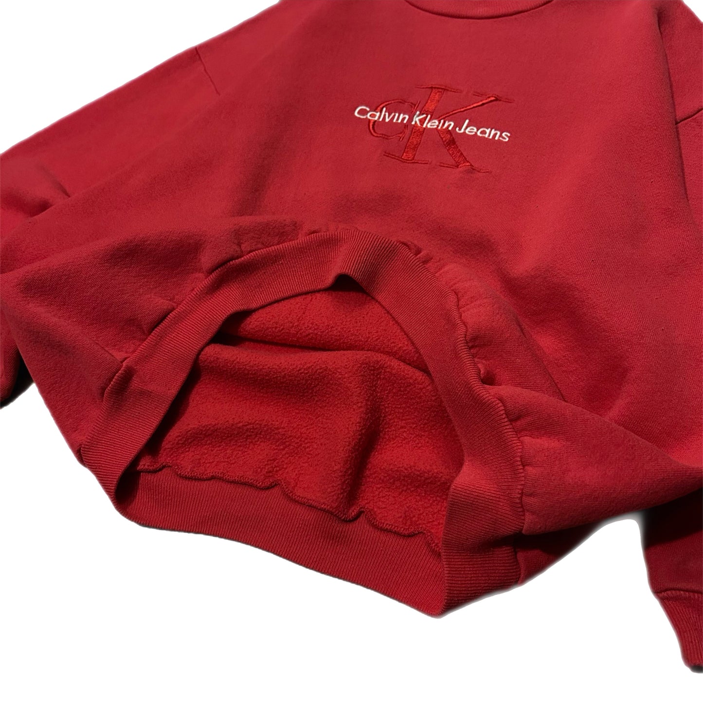 (XL) Vintage Bootleg Calvin Klein Jeans Red Crewneck