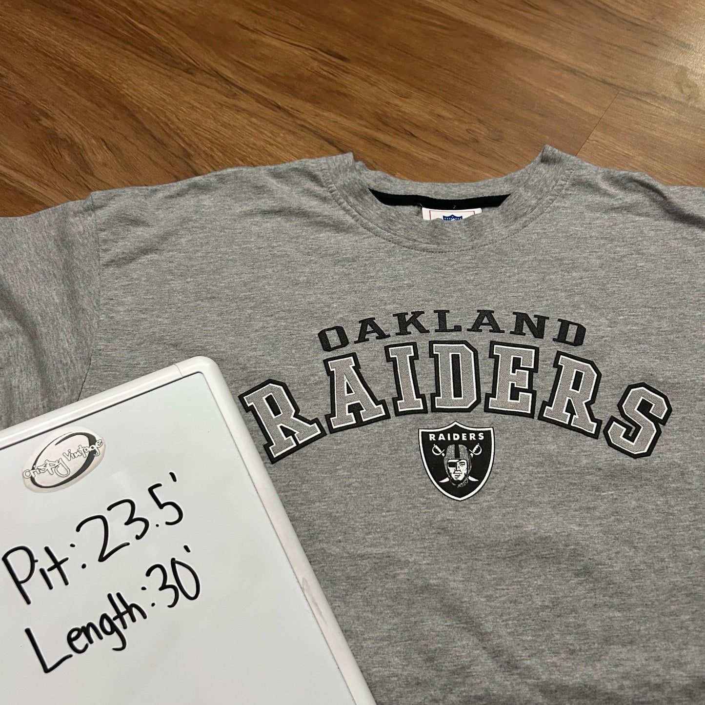 (XL) Vintage Retro Oakland Raiders NFL Football Grey T-Shirt