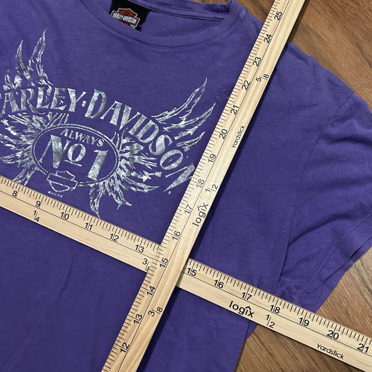 (Women's L) Vintage 2000s Women's Harley Davidson Galesburg Purple Shirt