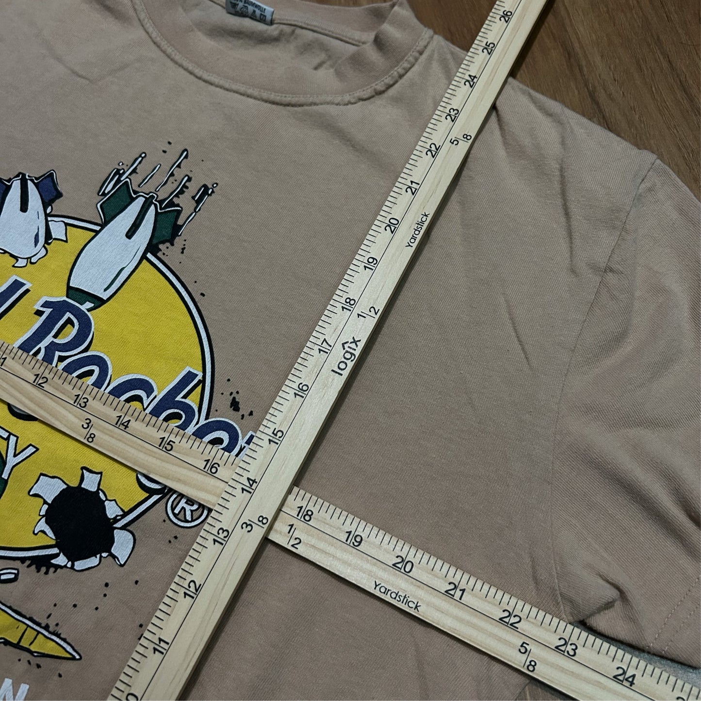 (L) Vintage Hard Rocket Afganistan Hard Rock Cafe Style Beige T-Shirt