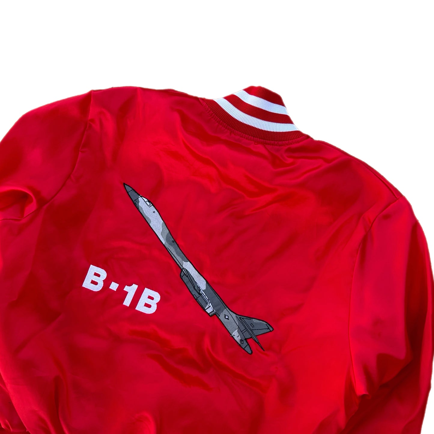 (S) Vintage Holloway B-1B Red Bomber Jacket