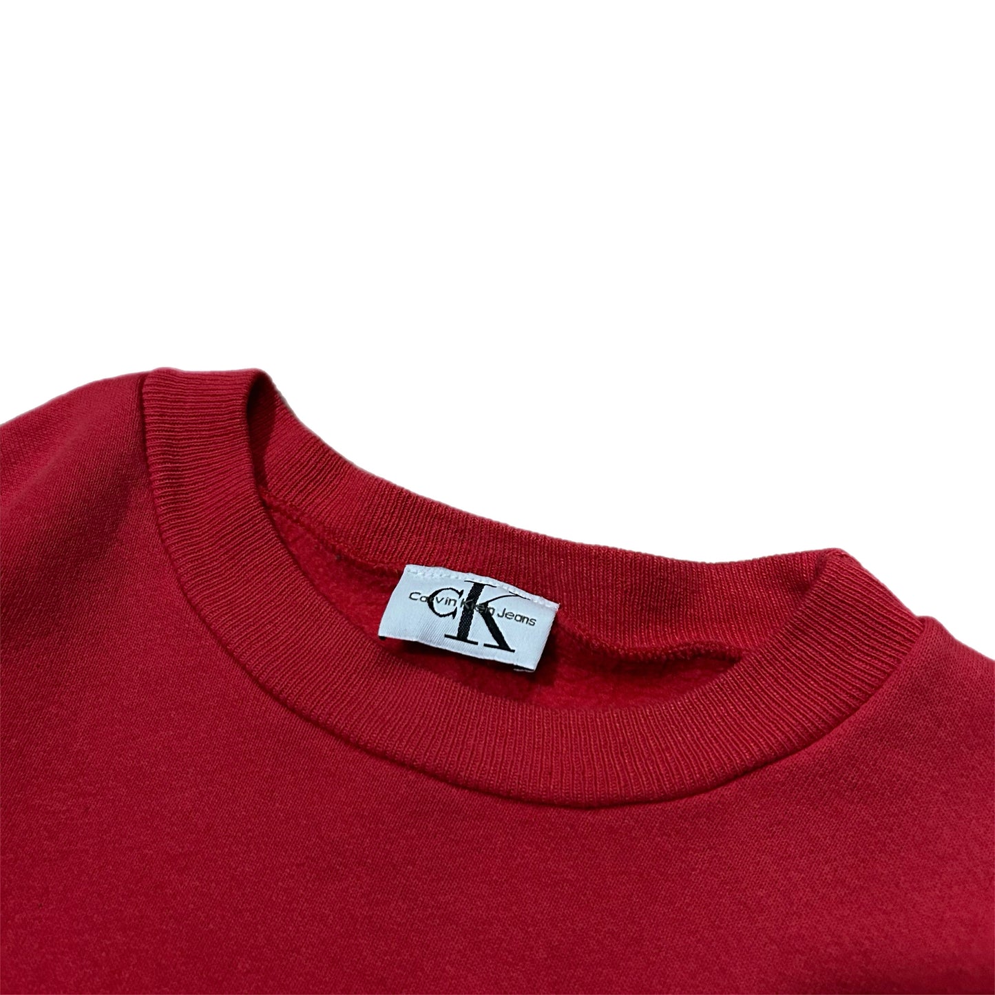 (XL) Vintage Bootleg Calvin Klein Jeans Red Crewneck