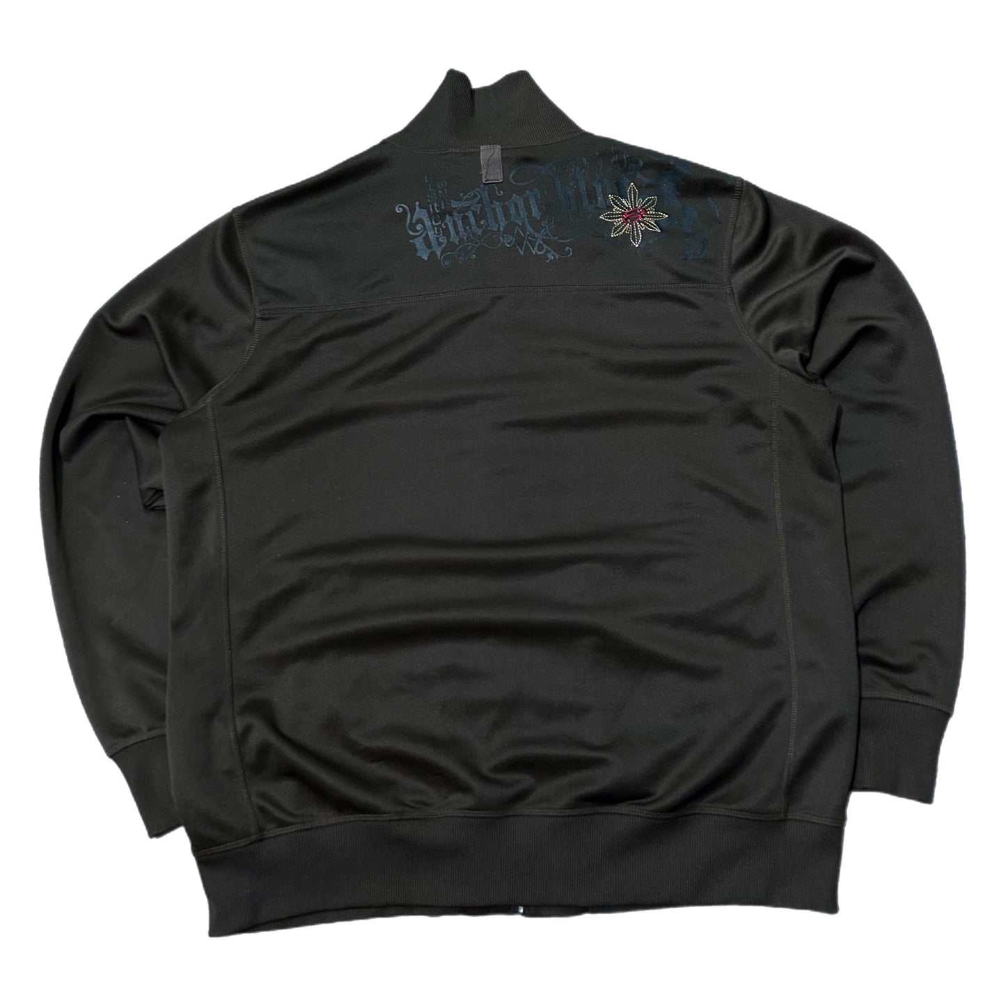 (L) Y2K Anchor Blue Turtle Neck Zip-Up