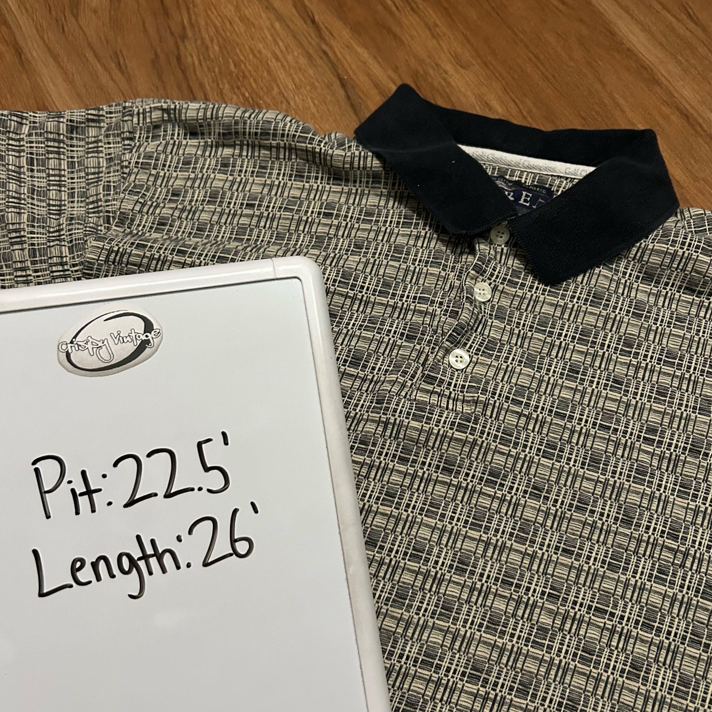 (L) Vintage 90s Fore Golfwear Toyota Geometric Jacquard Knit Polo Shirt