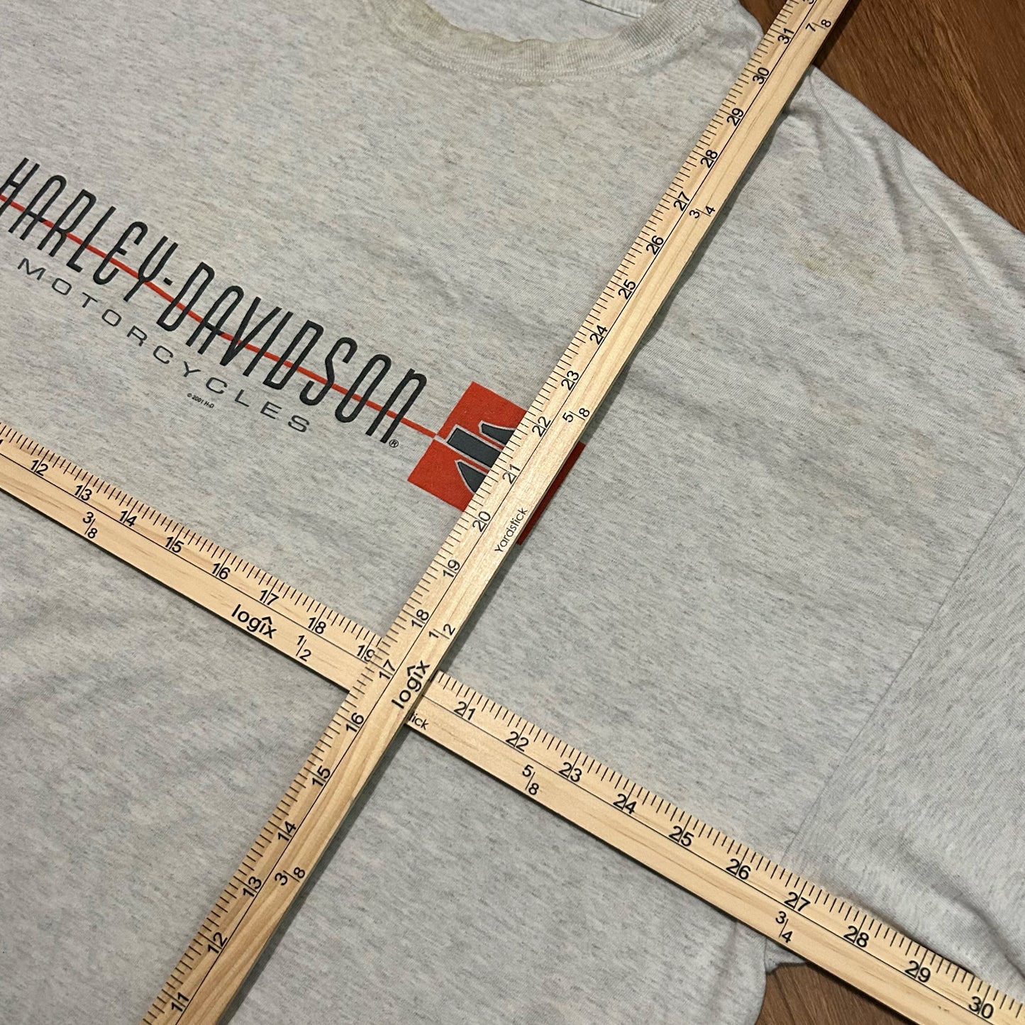 (XL/XXL) Vintage 2001 Harley Davidson Barnet Texas American Eagle Grey T-Shirt