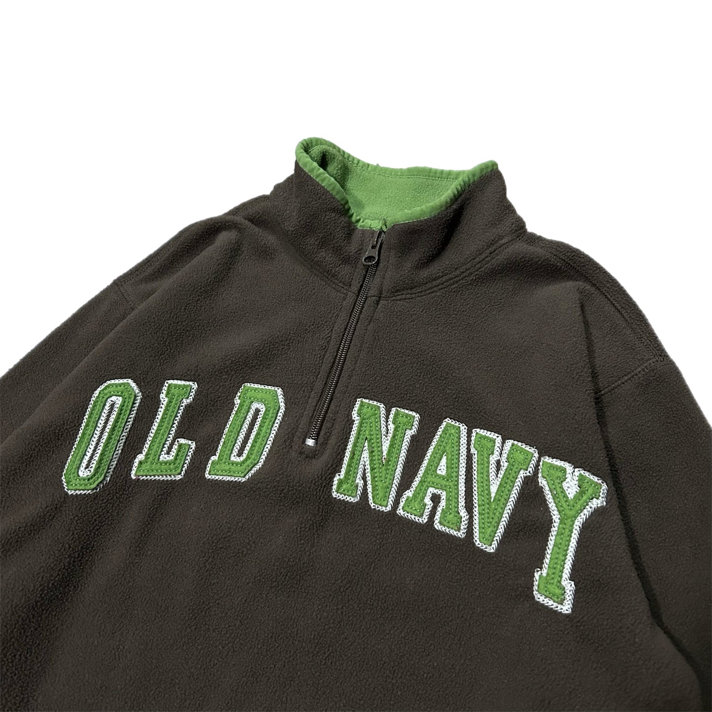 (M) Y2K Old Navy Lime Quarter-Zip Fleece