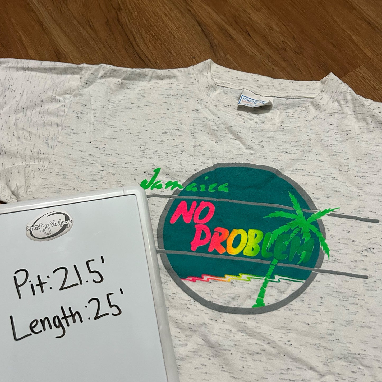 (L) Vintage 90s Proweight Jamaica No Problem Souvenir Single Stitch T-Shirt