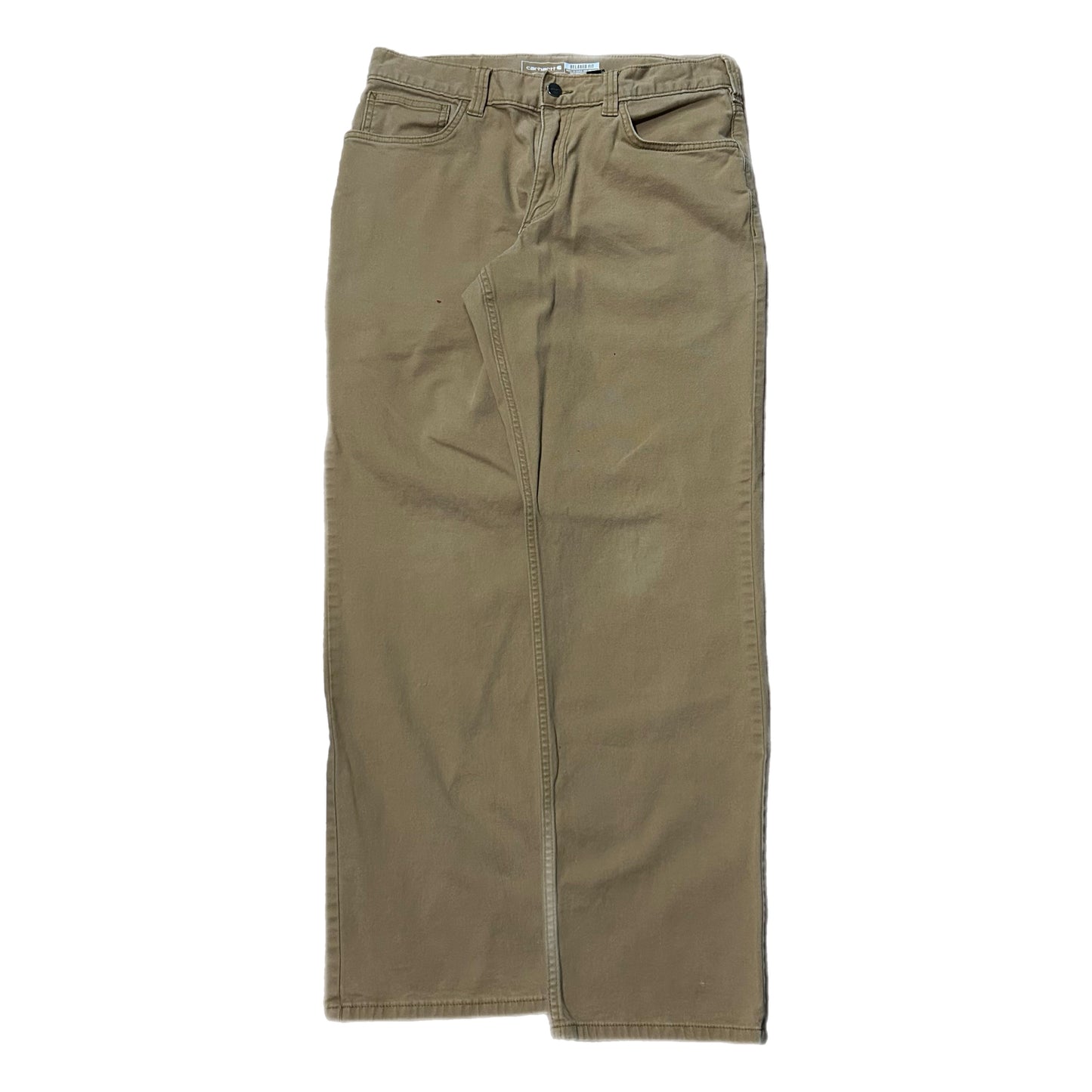 (32) Carhartt Dark Khaki Relaxed Fit Work Pants
