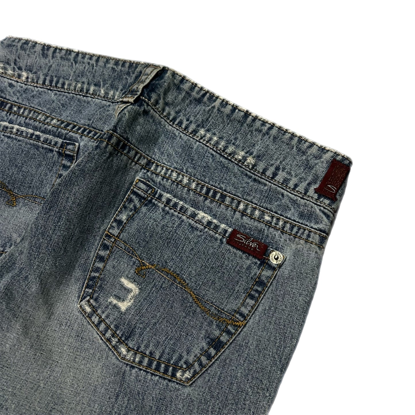 (32) Y2K Silver Jeans Flare Denim