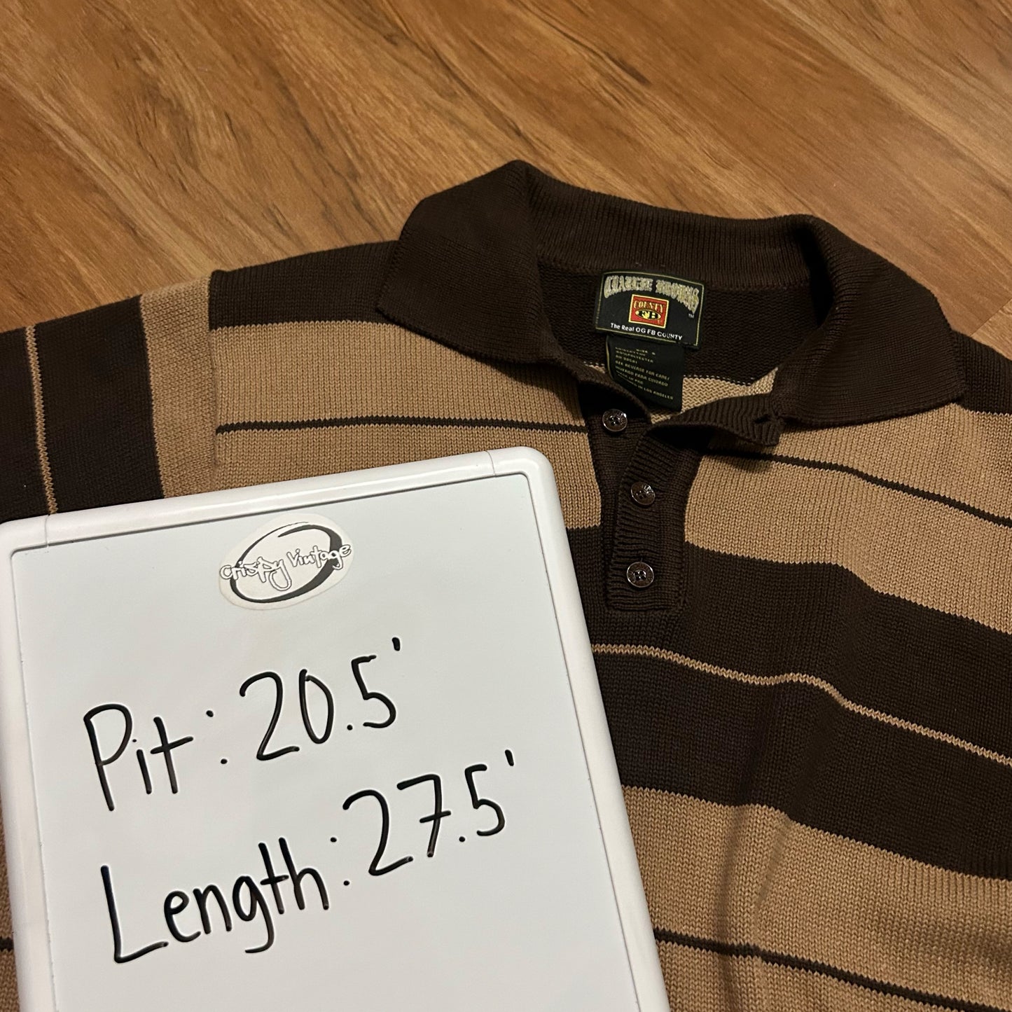 (S) Vintage FB County Charlie Brown Knit Polo Shirt