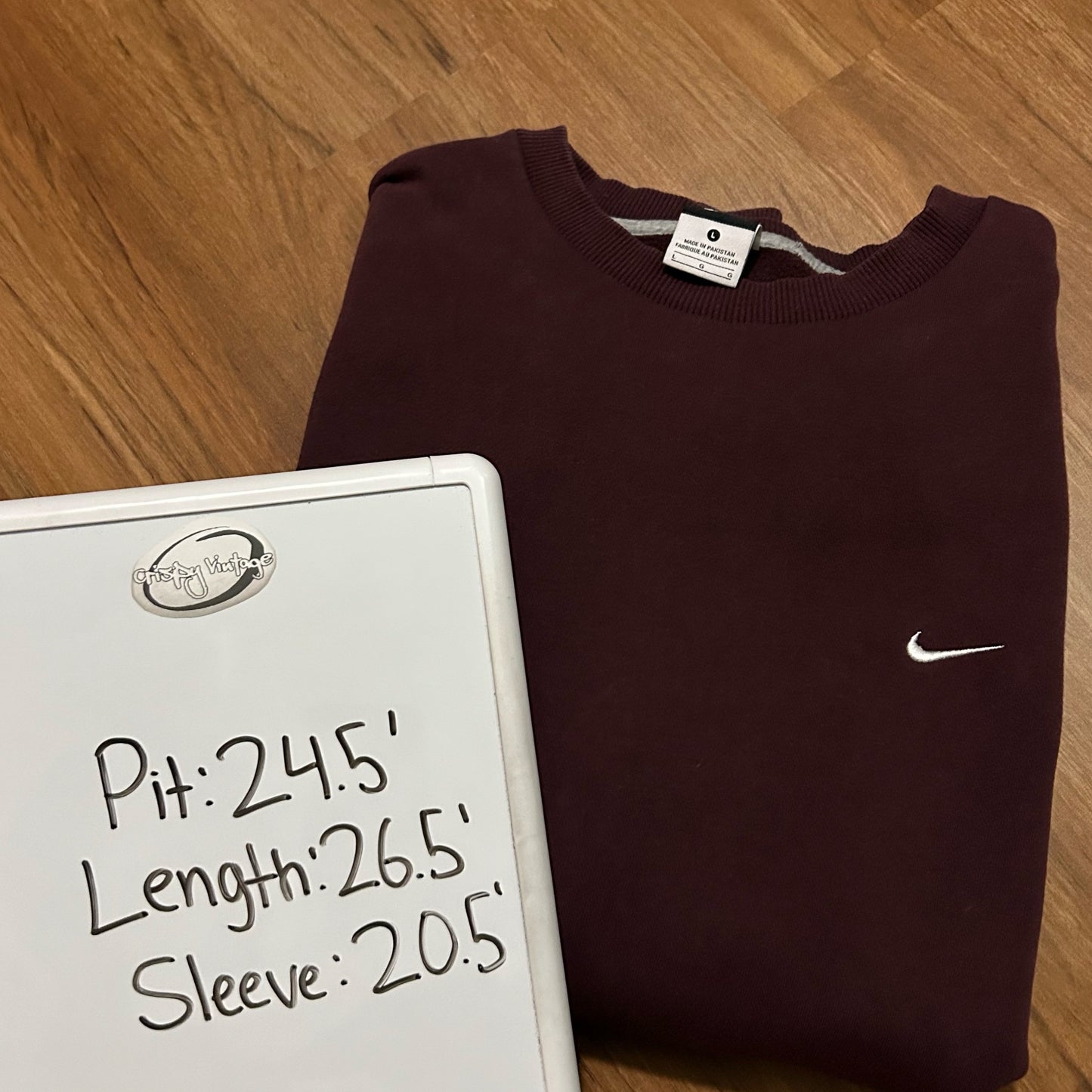 (L) Nike Solo Swoosh Night Maroon Pullover Crewneck