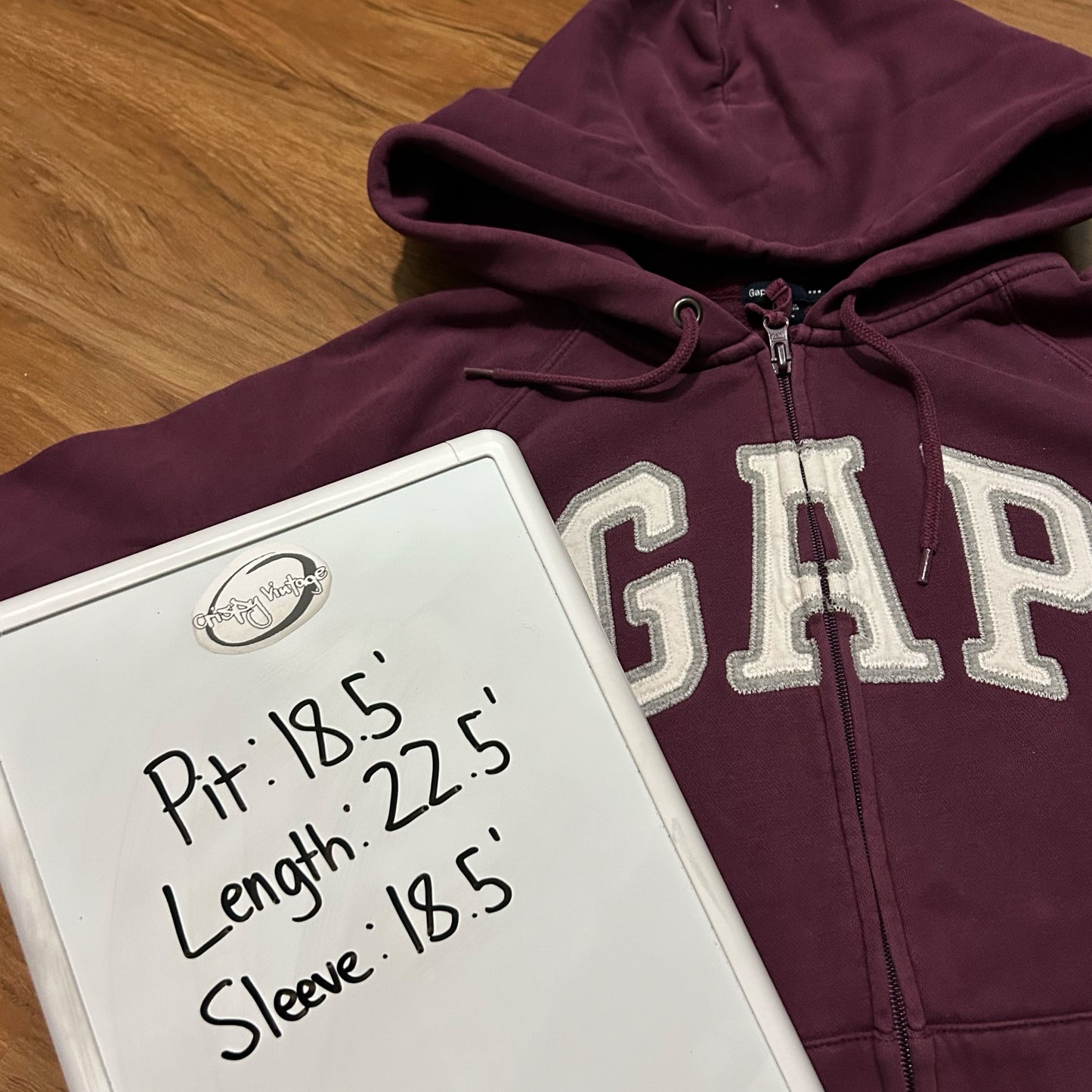 (S) Retro GAP Magenta Zip-Up Hoodie