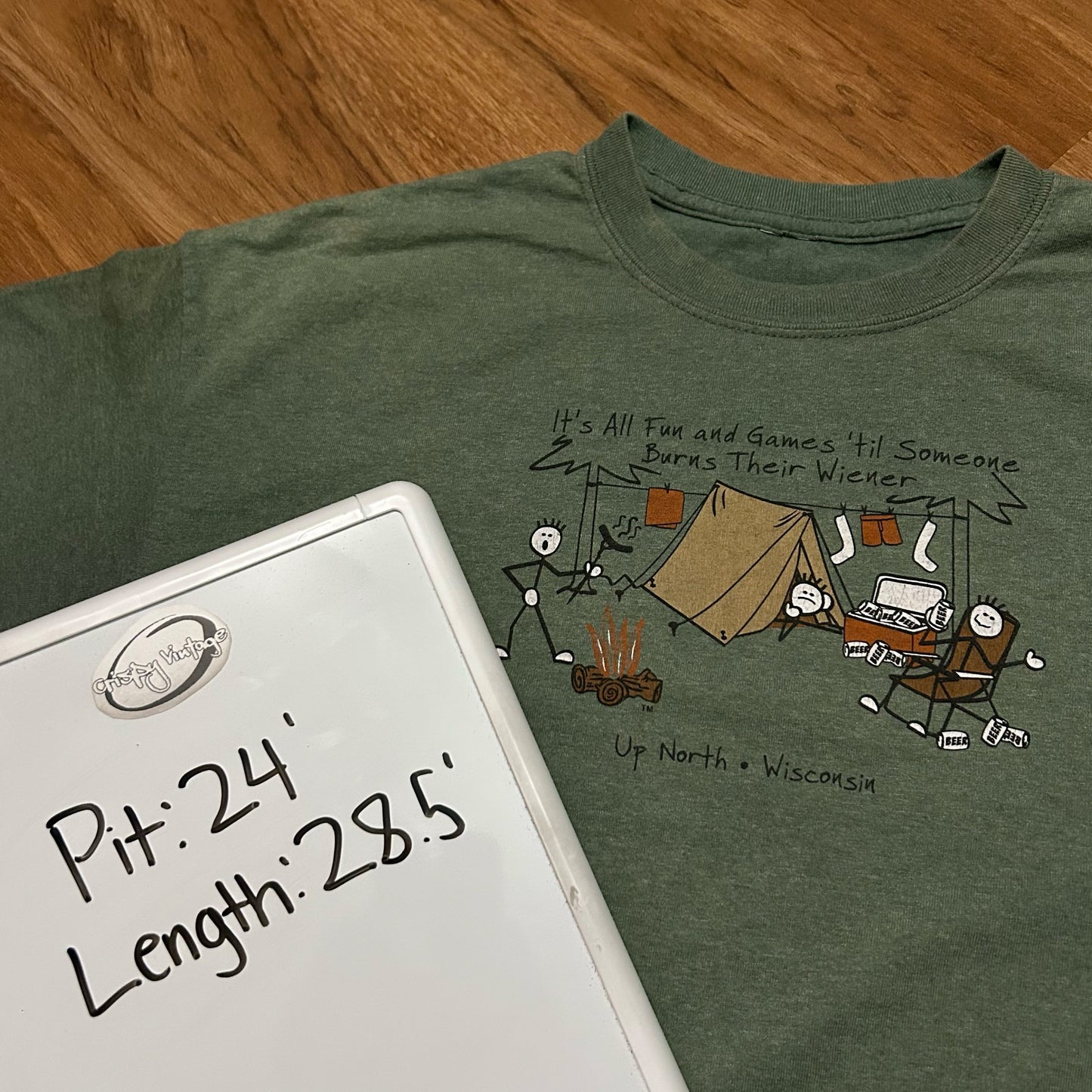 (XL) Retro "All Fun and Games Till Someone Burns Their Weiner" Graphic T-Shirt