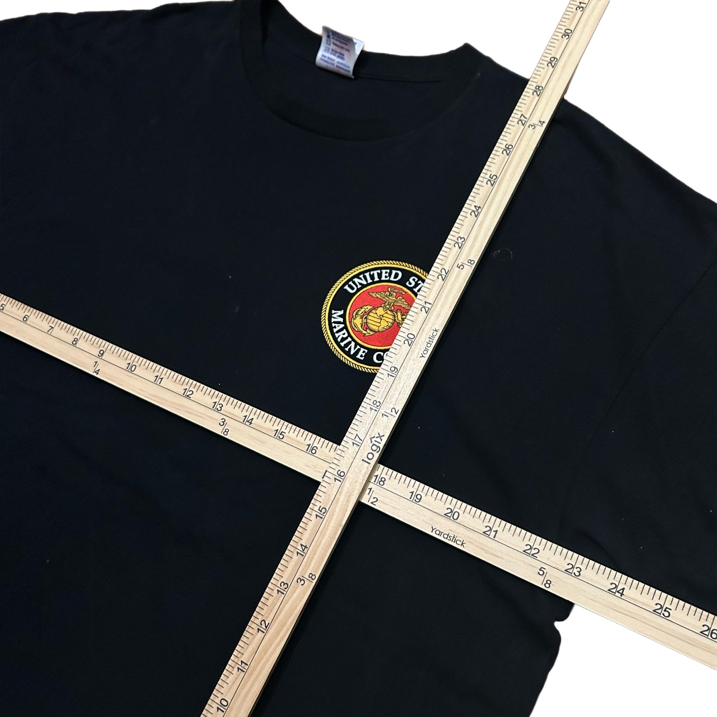 (XL) Vintage United States Marine Corps Logo Black T-Shirt