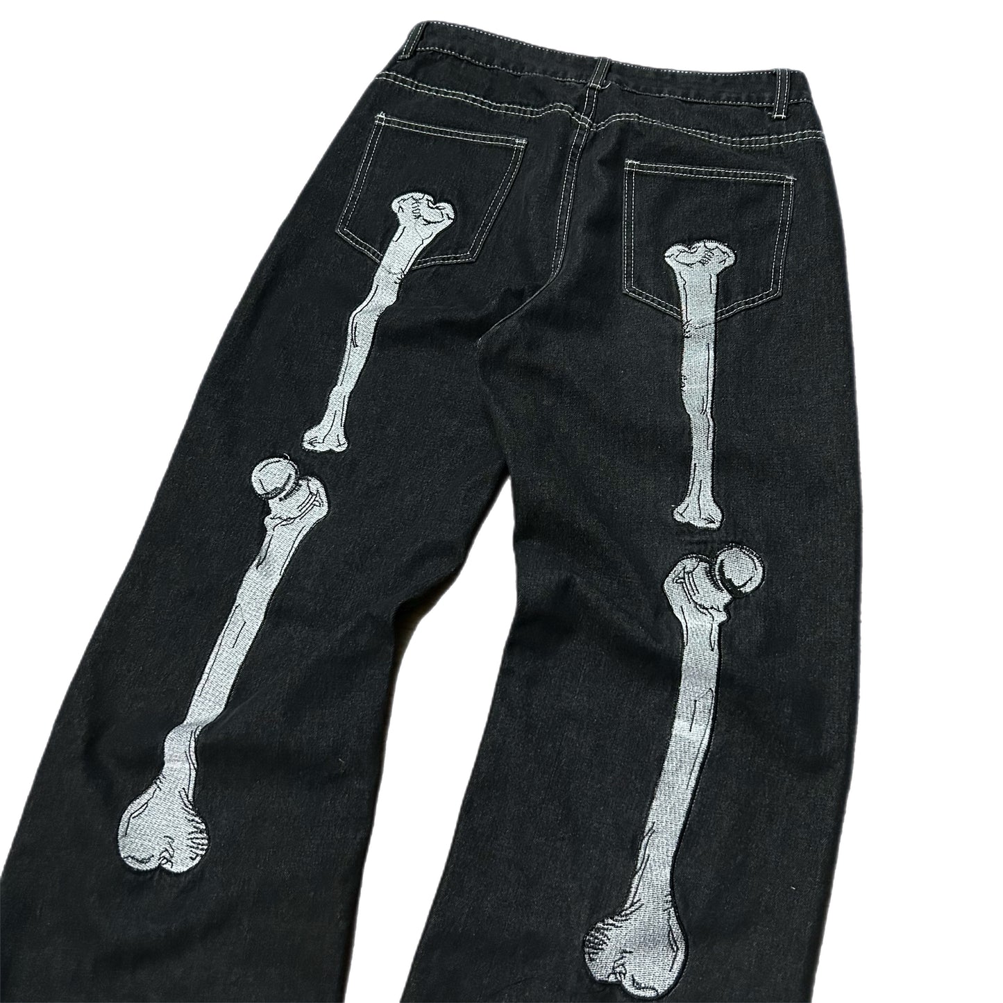 (32/34) Y2K Skeleton Bone Baggy Jeans
