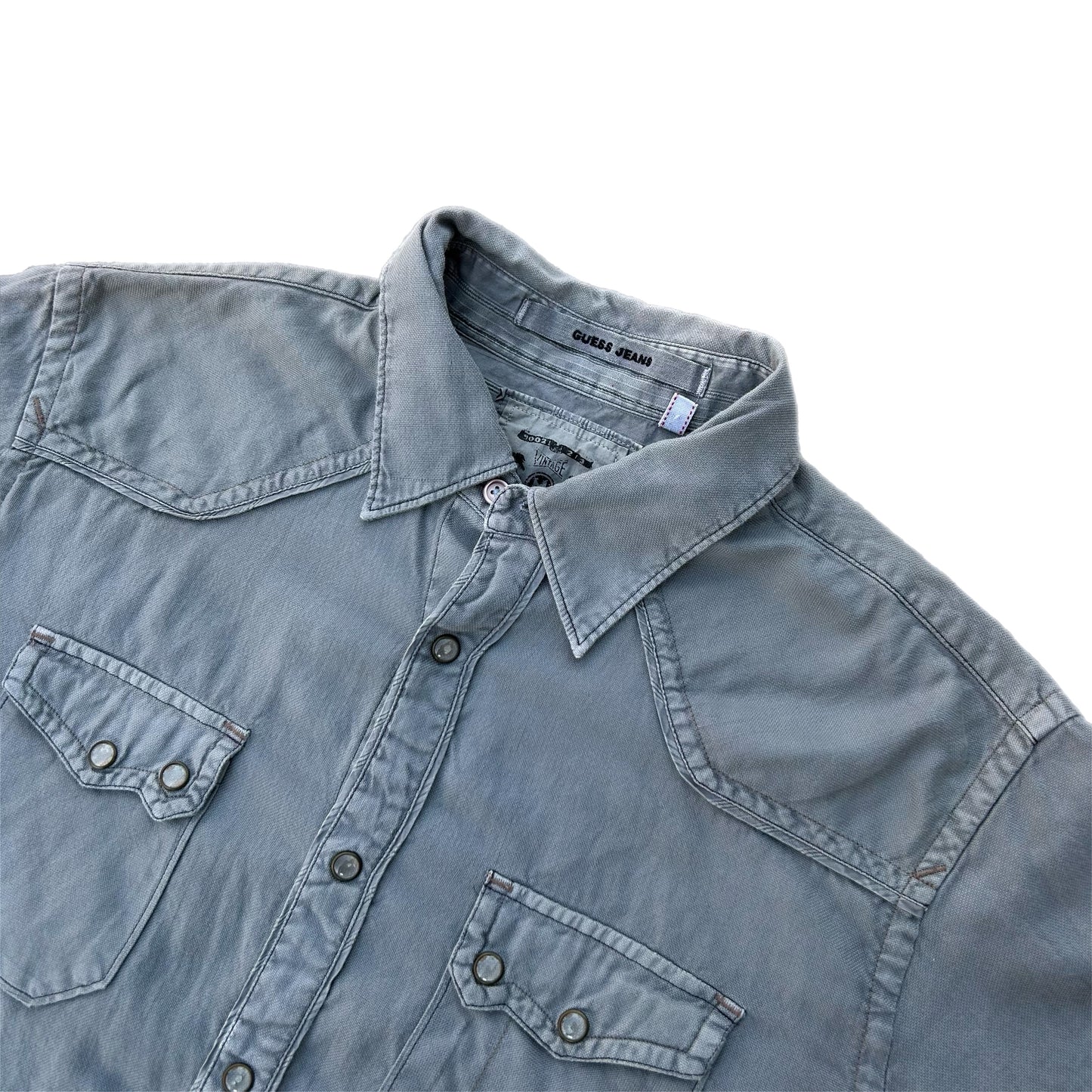 (M) 2006 Guess Jeans Gray Button-Up