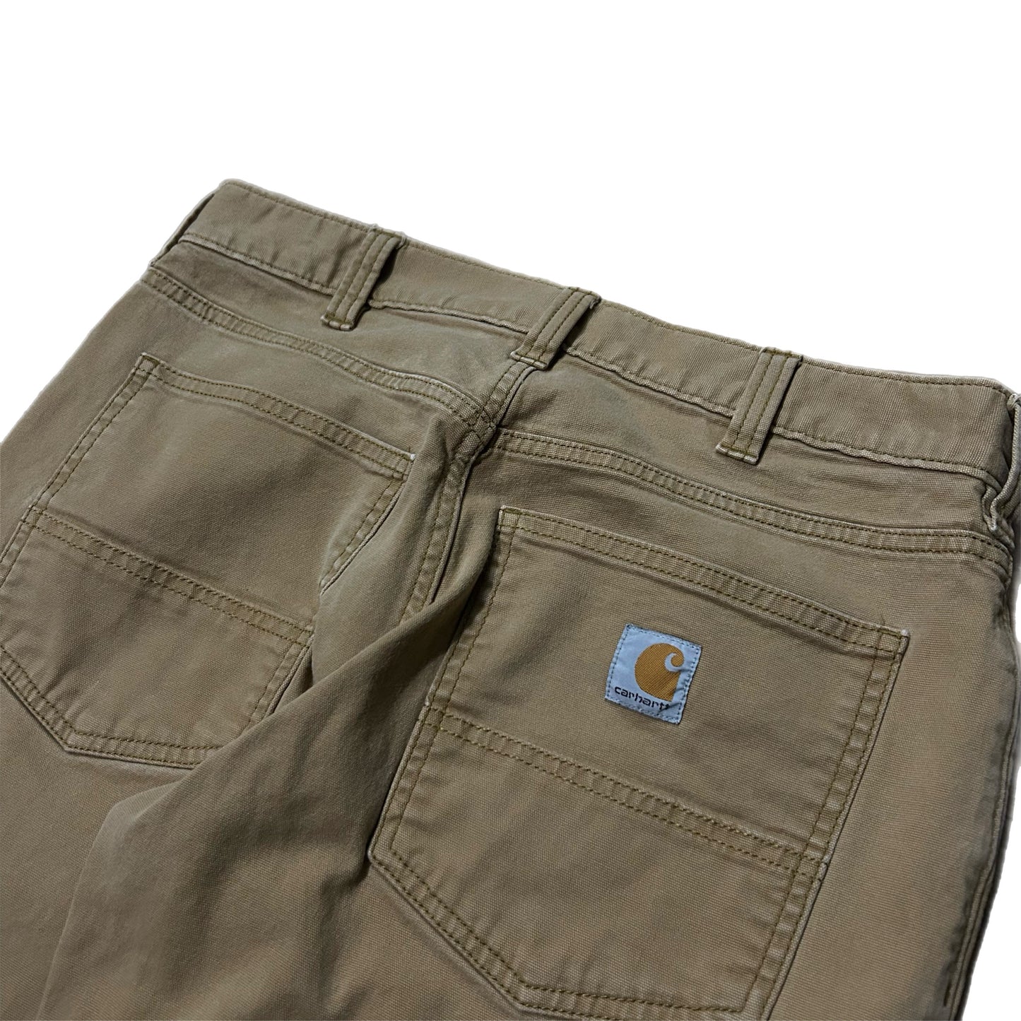 (32) Carhartt Dark Khaki Relaxed Fit Work Pants
