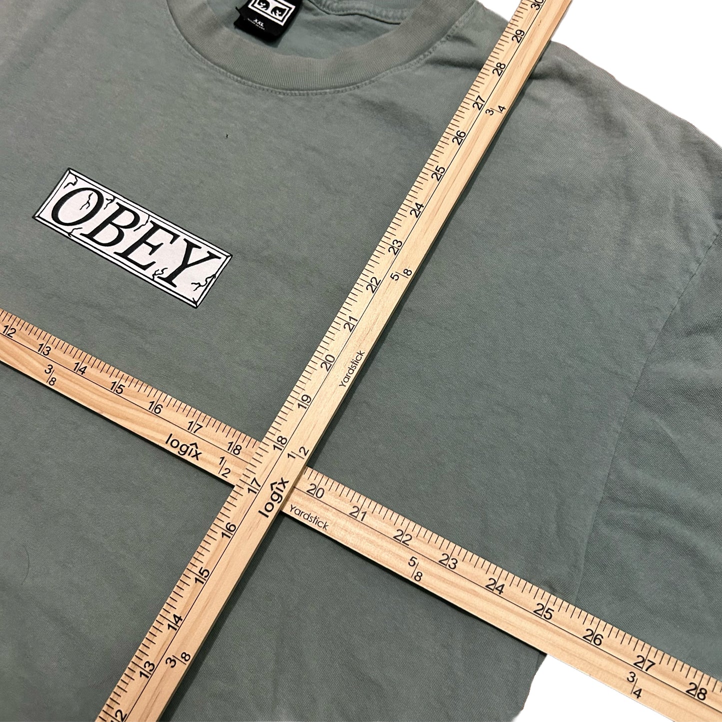 (XXL) Y2K Obey Propaganda Cemente Box Logo T-Shirt