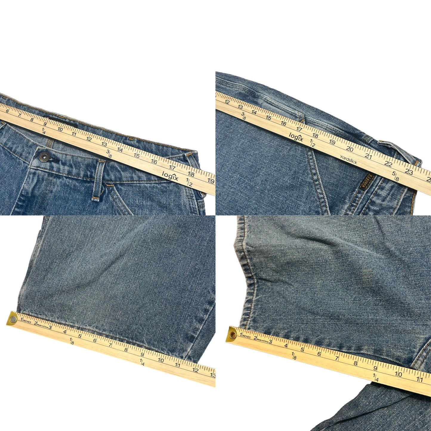 (36) Vintage Polo Ralph Lauren Dark Wash Carpenter Denim Shorts