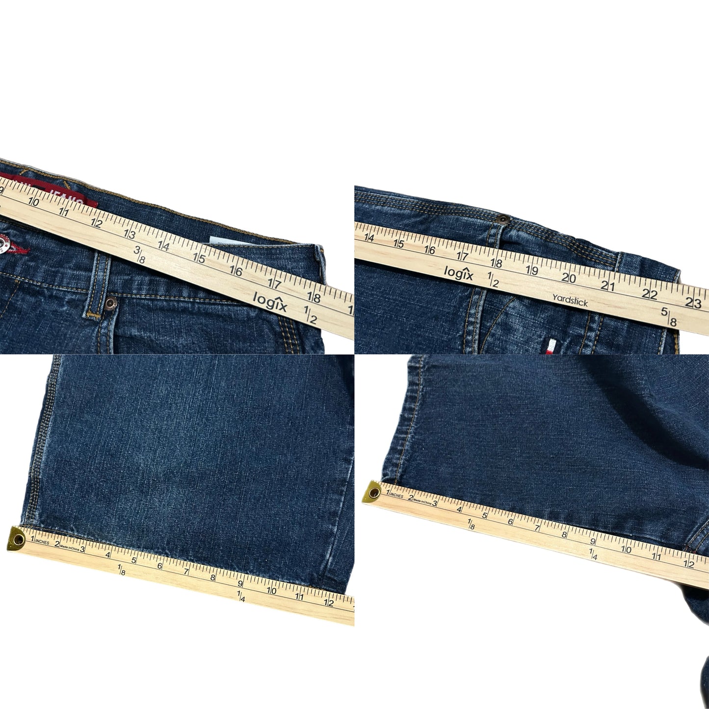 (36) Y2K Tommy Hilfiger American Standard Baggy Jean Shorts