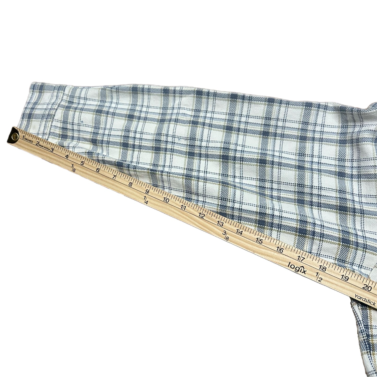 (L) Vintage 2000s New York Plaid Blue Collar Flannel Shirt