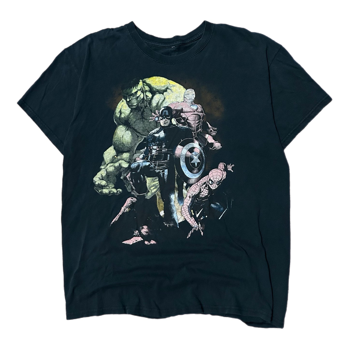 (L) Marvel Comics Avengers Black Shirt