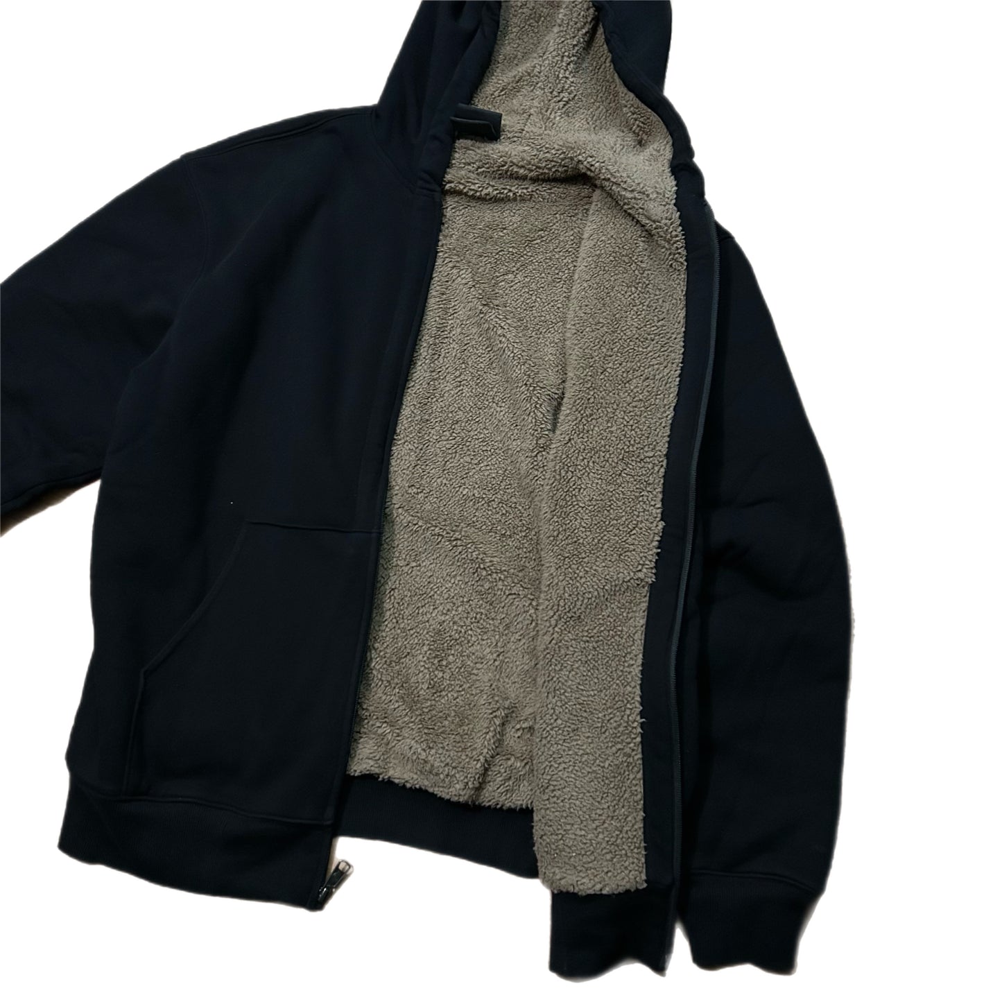 (L) Dickies Sherpa Lining Black Zip-Up Hoodie