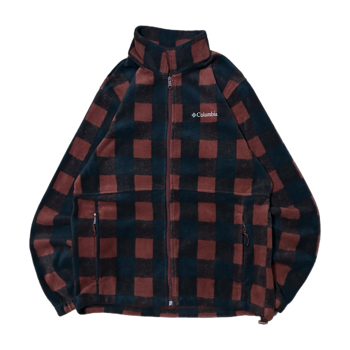 (M) Columbia Fleece Red Flannel Plaid Zip-Up
