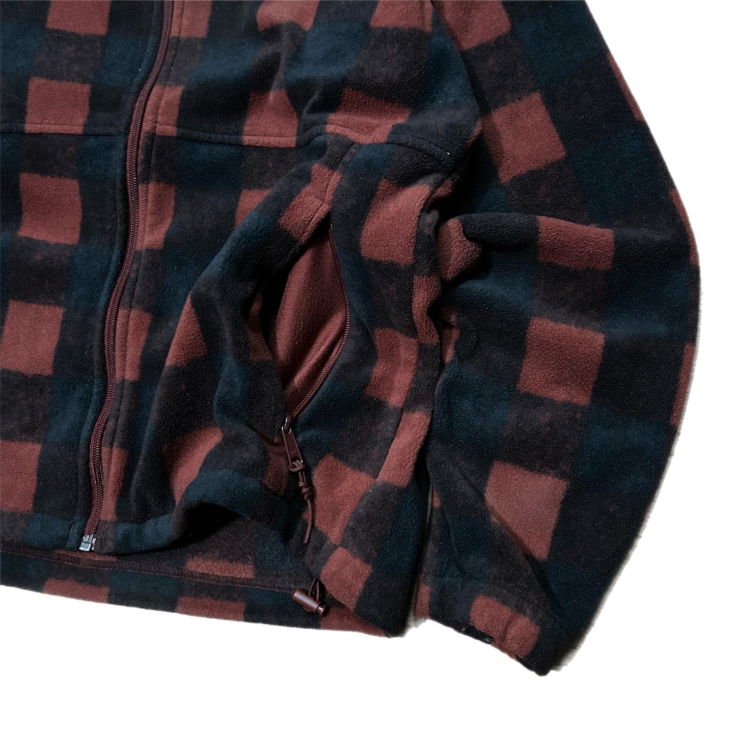 (M) Columbia Fleece Red Flannel Plaid Zip-Up