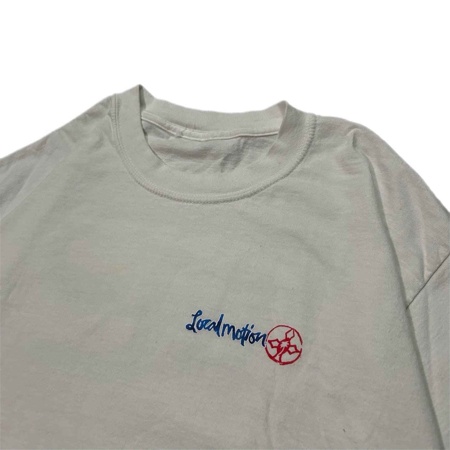(L) Vintage Local Motion Surfboards White Shirt
