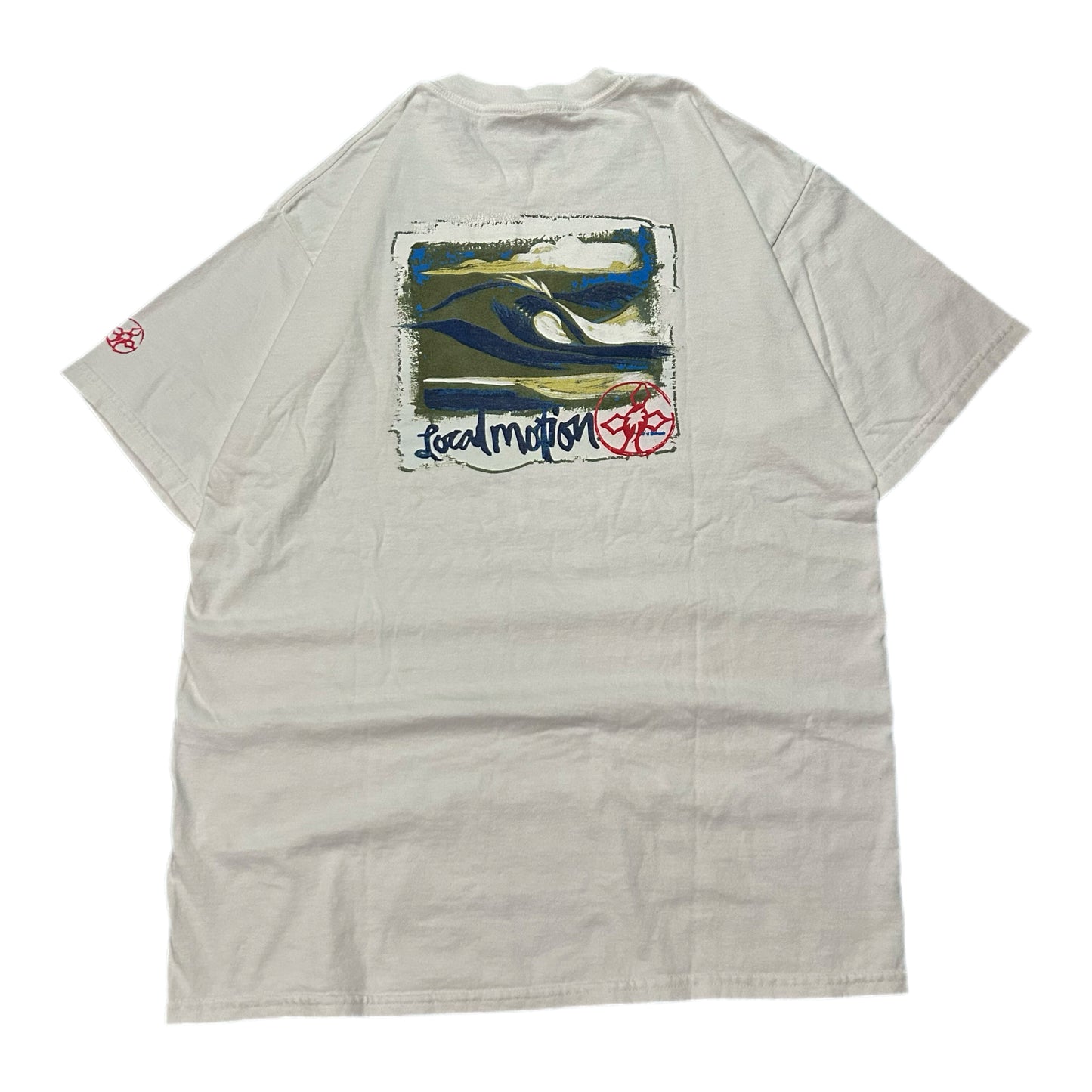 (L) Vintage Local Motion Surfboards White Shirt
