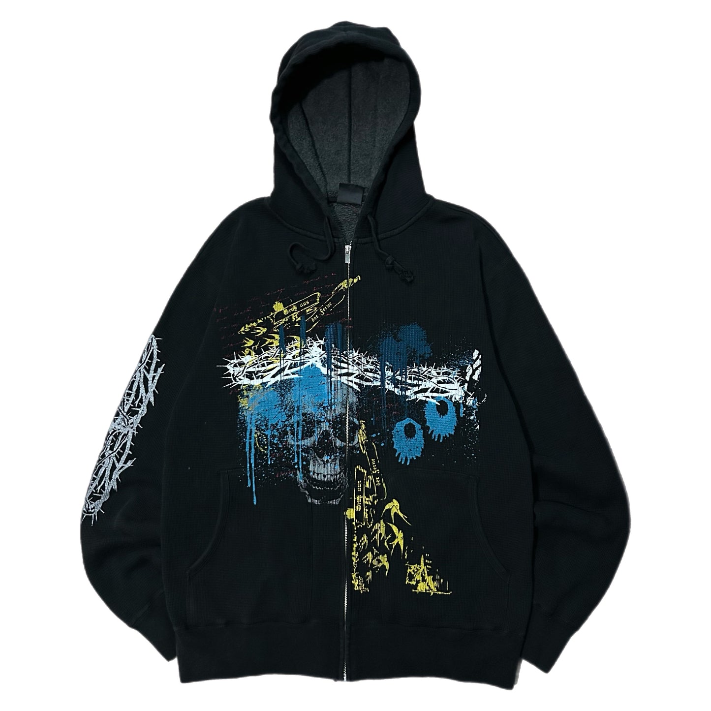 (L) Y2K Affliction Type Thermal Fleece Hoodie