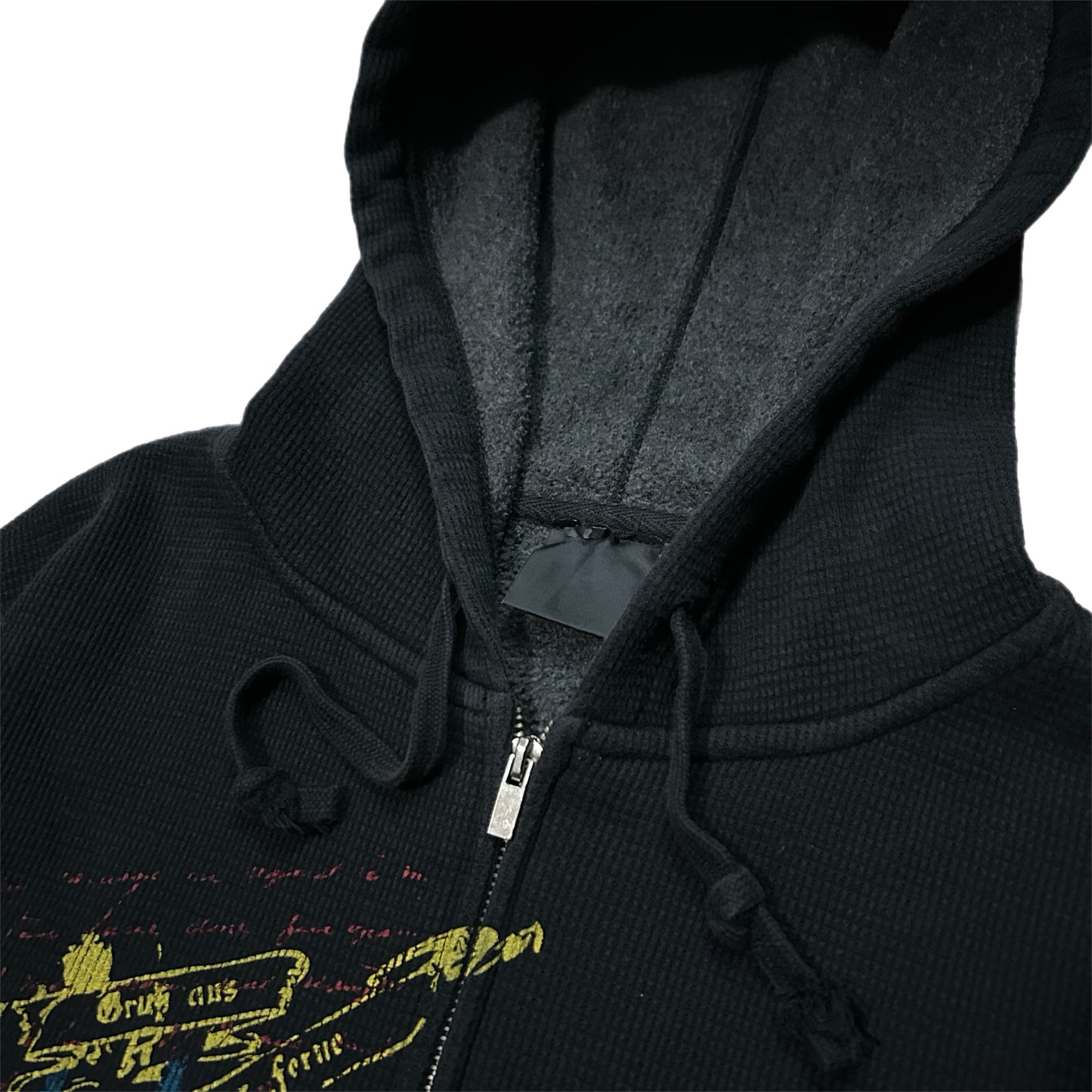 (L) Y2K Affliction Type Thermal Fleece Hoodie
