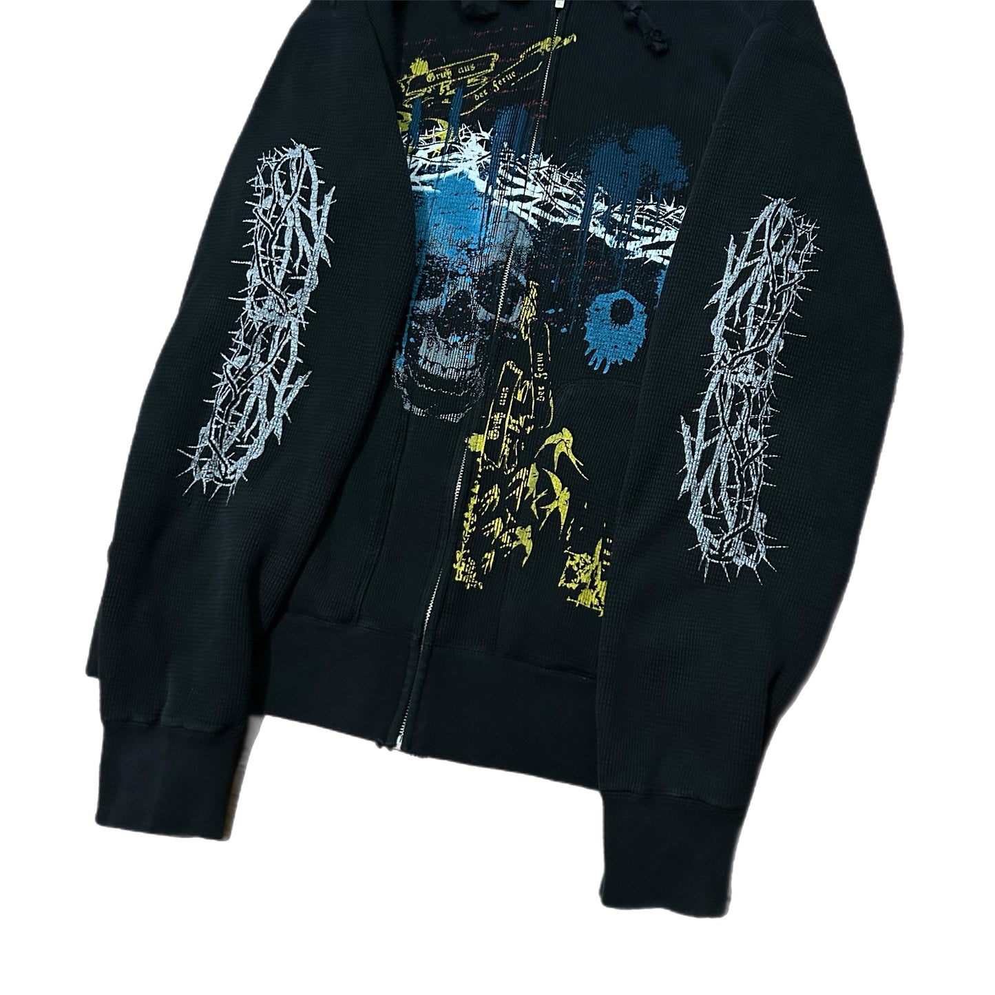 (L) Y2K Affliction Type Thermal Fleece Hoodie