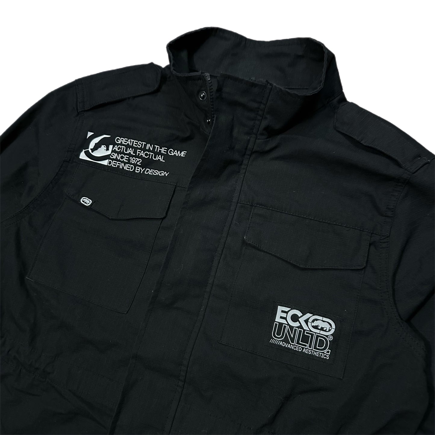 (M) Ecko Unltd Black Military Style Jacket