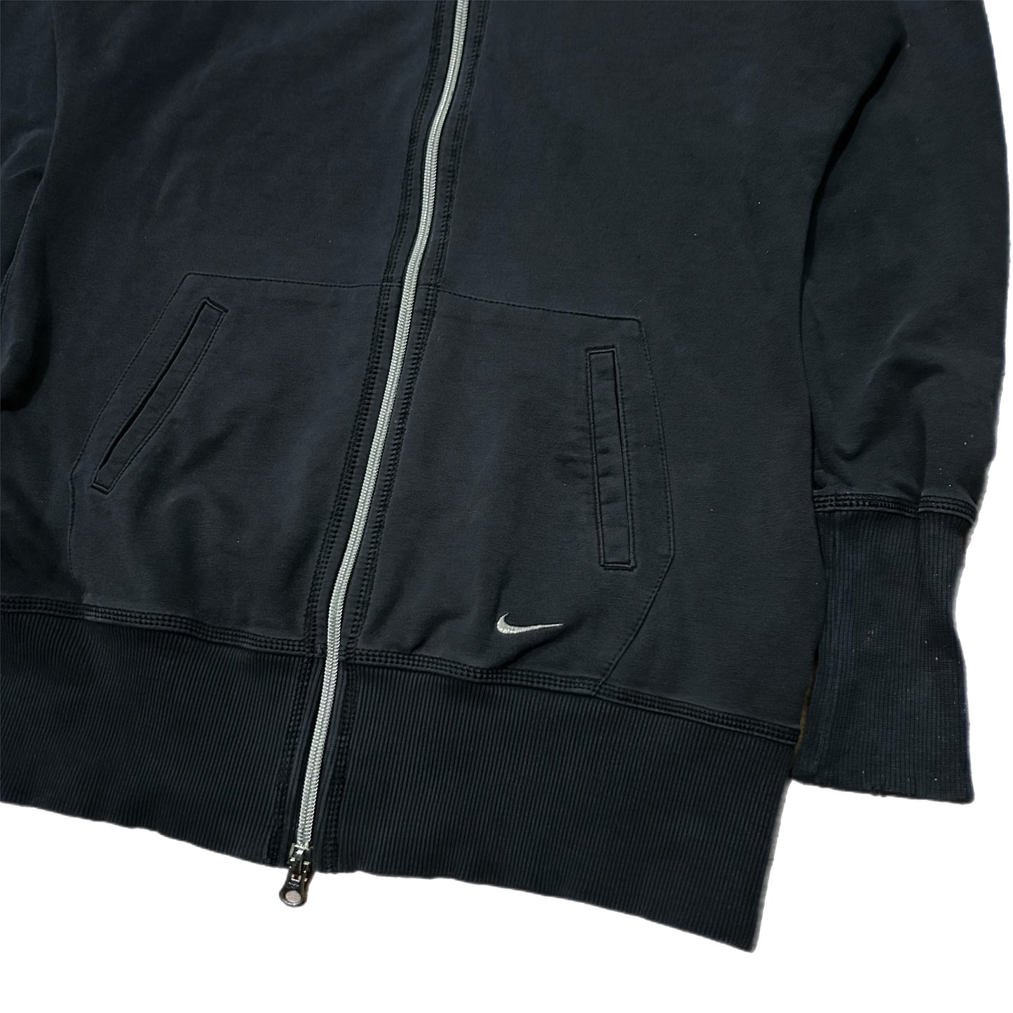 (L) Womens Y2K Nike Black Zip-Up Hoodie