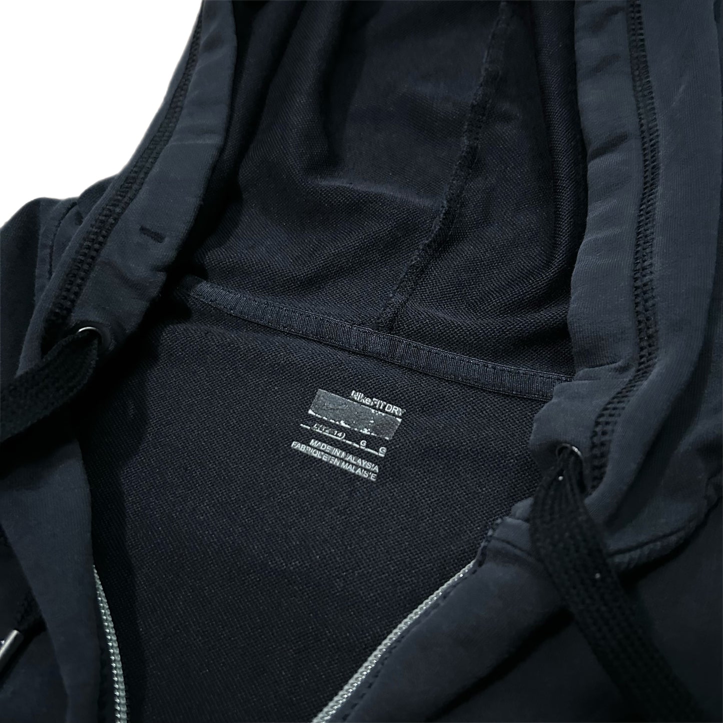 (L) Womens Y2K Nike Black Zip-Up Hoodie