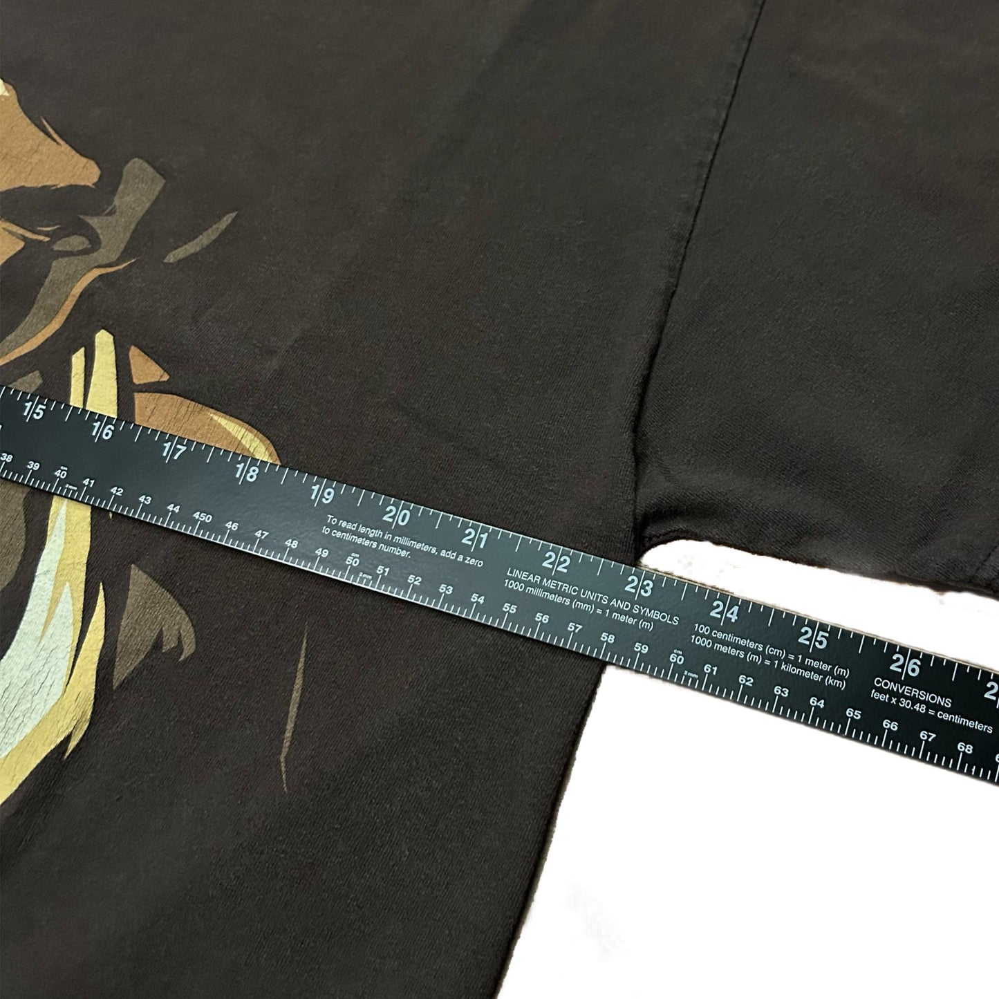 (L) Y2K Bruce Lee Movie Promo Brown Shirt