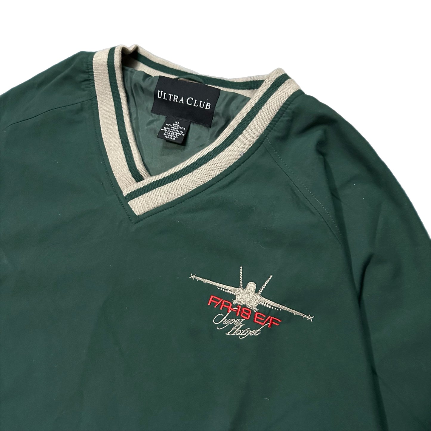 (XL) Vintage Ultra Club Super Hornet FA-18 Green Windbreaker