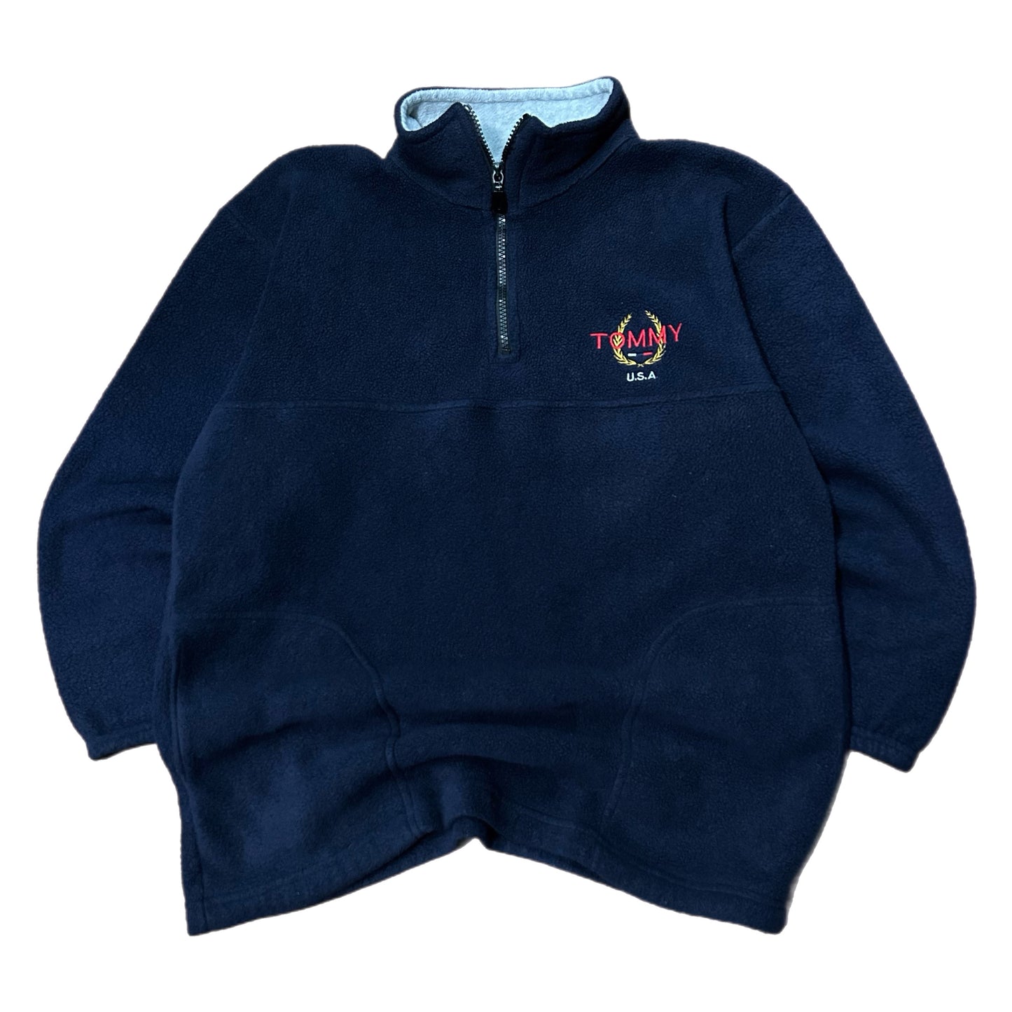 (M) Vintage Tommy USA Sports Boot Zip-Up Fleece